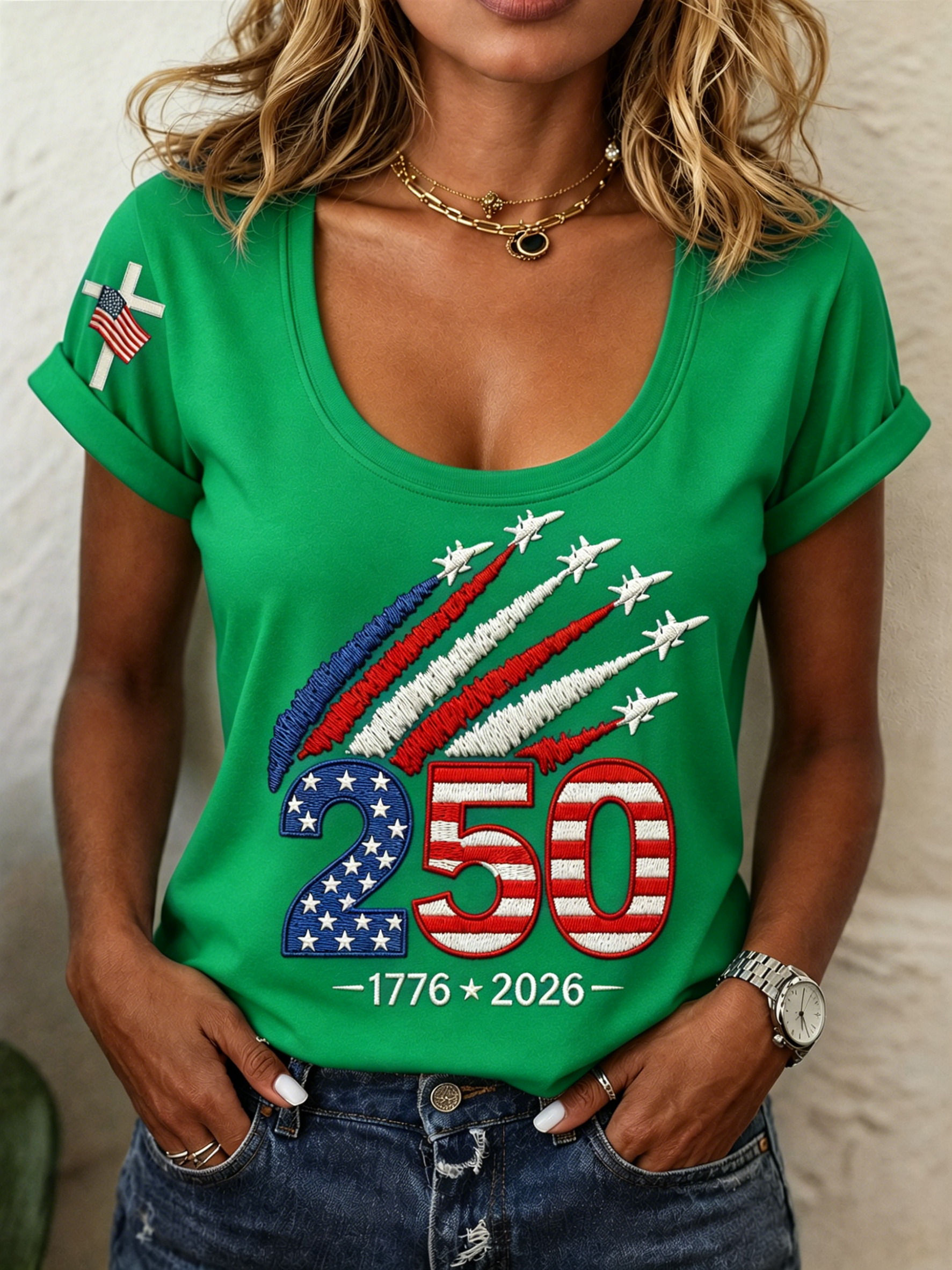 USA 250th Anniversary Patriotic Women's T-Shirt