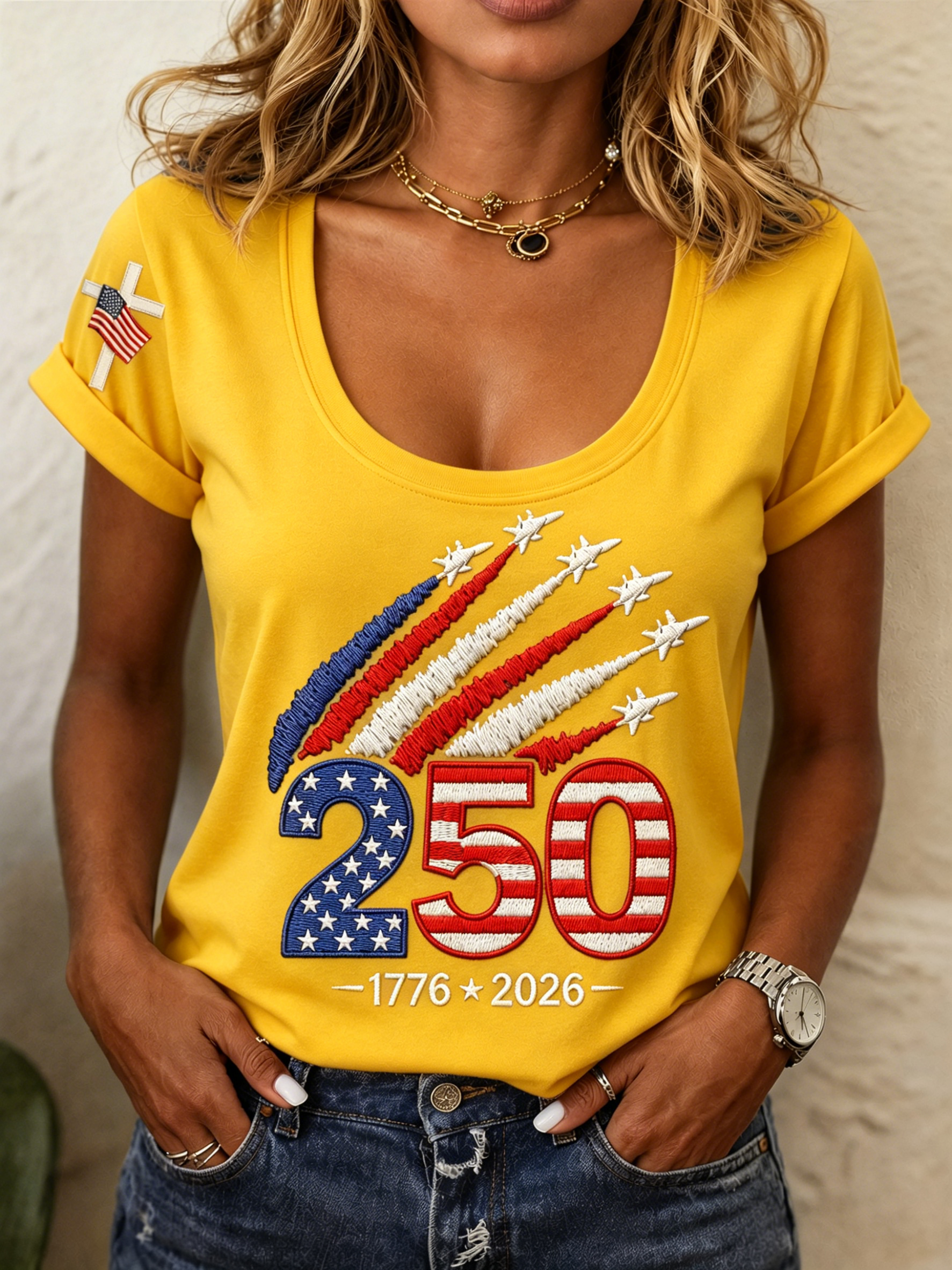 USA 250th Anniversary Patriotic Women's T-Shirt