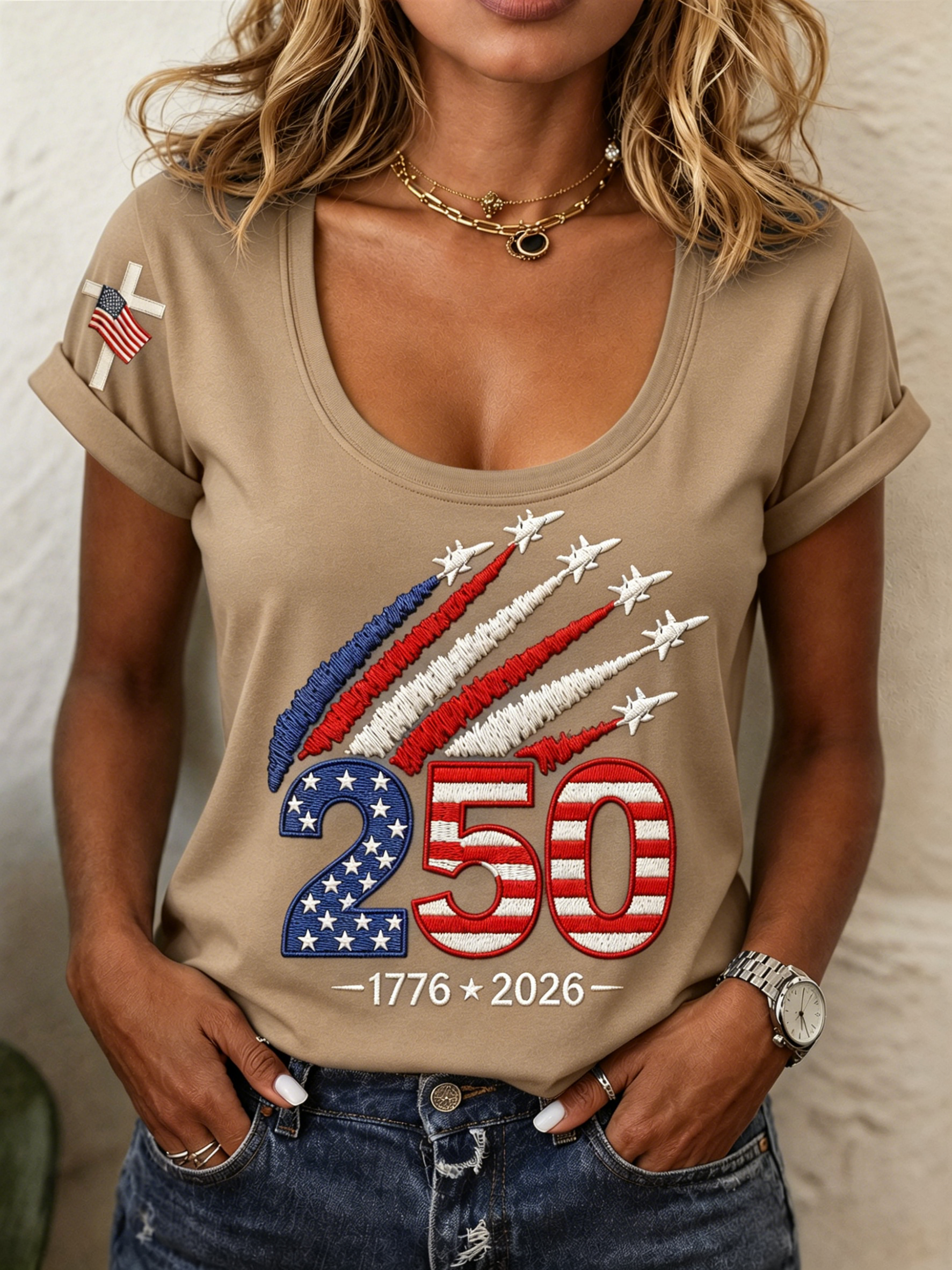 USA 250th Anniversary Patriotic Women's T-Shirt