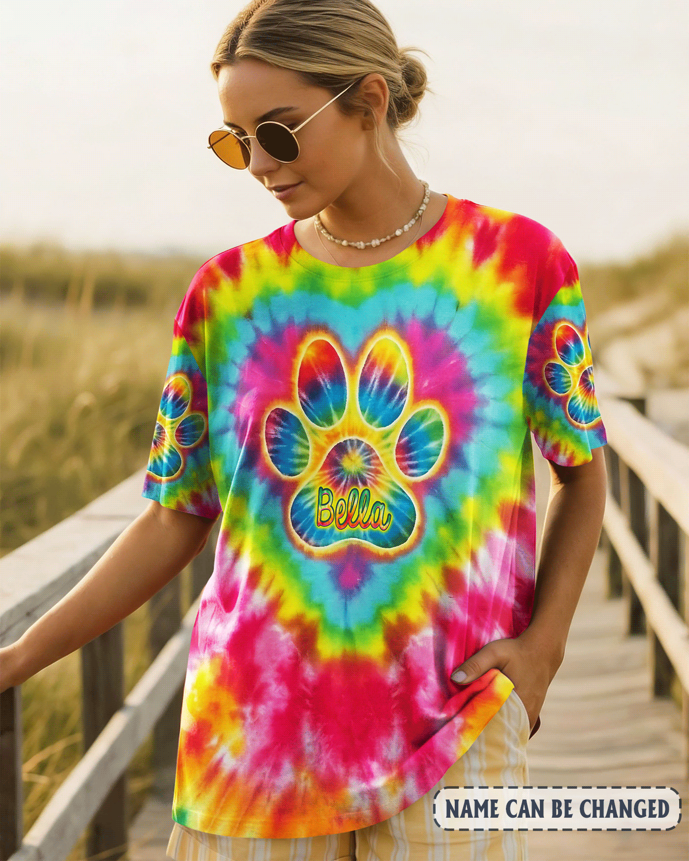 PAW PRINT COLORFUL SWIRL ALL OVER PRINT  - TLNO3012252