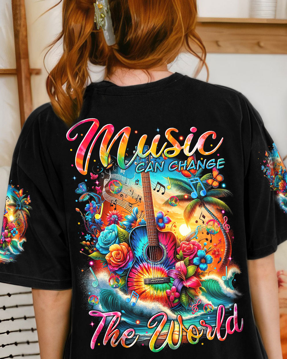 MUSIC CAN CHANGE THE WORLD GUITAR ALL OVER PRINT - TYTM2711234