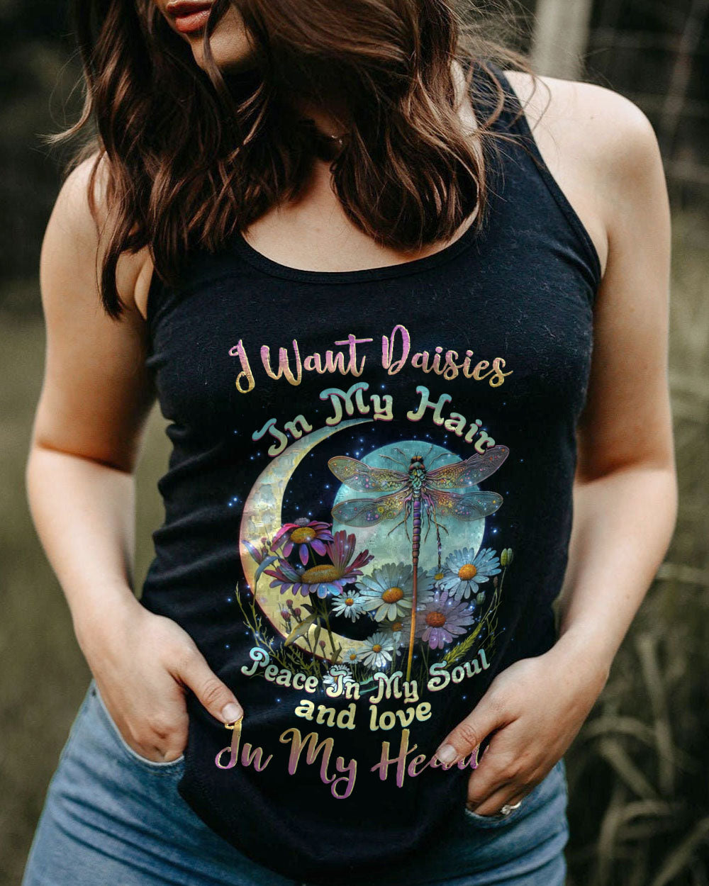 I WANT DAISIES IN MY HAIR DRAGONFLY ALL OVER PRINT - TLNZ0505231