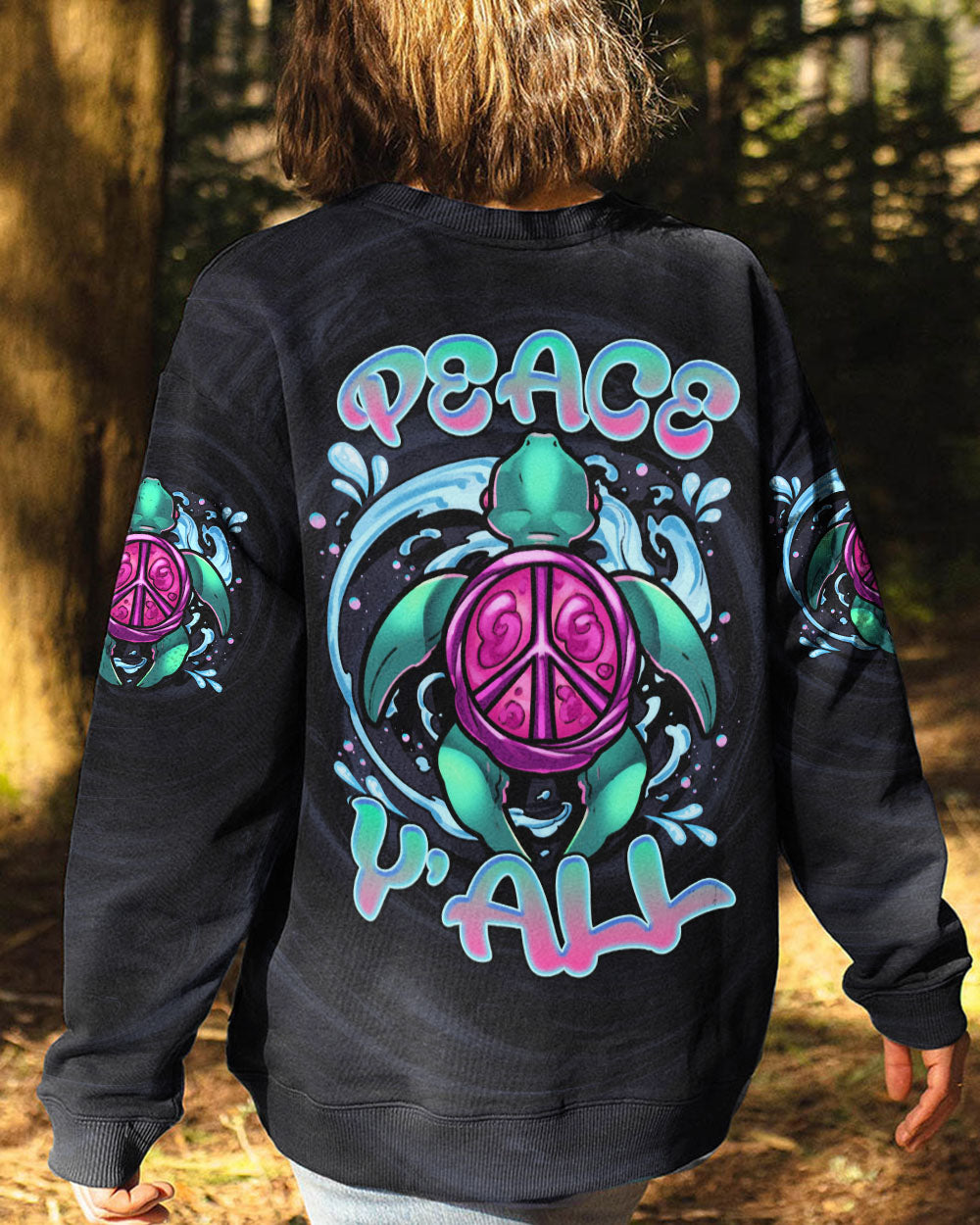 PEACE Y'ALL TURTLE ALL OVER PRINT - TLNZ0407231