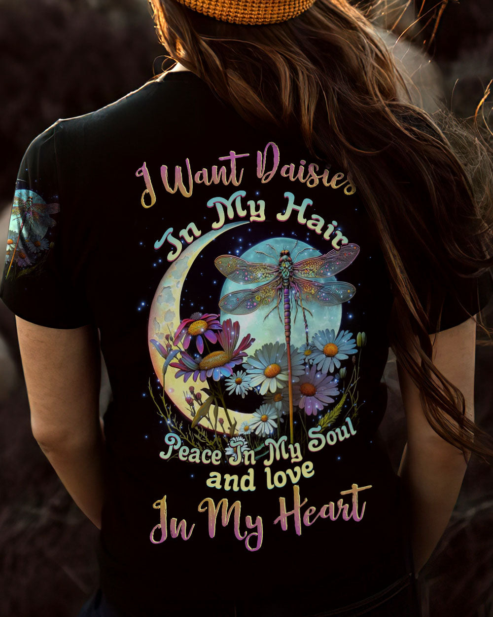 I WANT DAISIES IN MY HAIR DRAGONFLY ALL OVER PRINT - TLNZ0505231