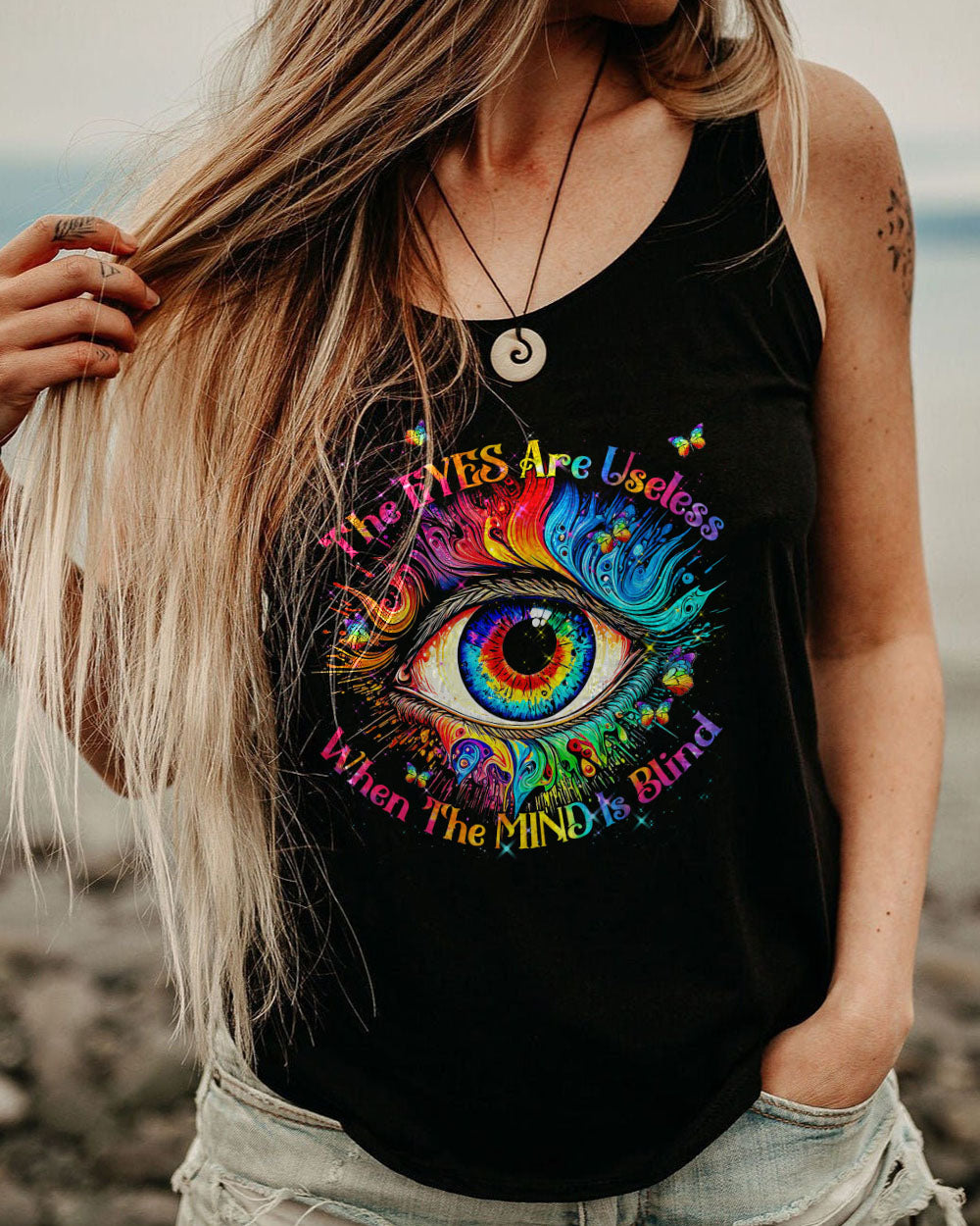THE EYES ARE USELESS WHEN THE MIND IS BLIND ALL OVER PRINT - TYTM0504235