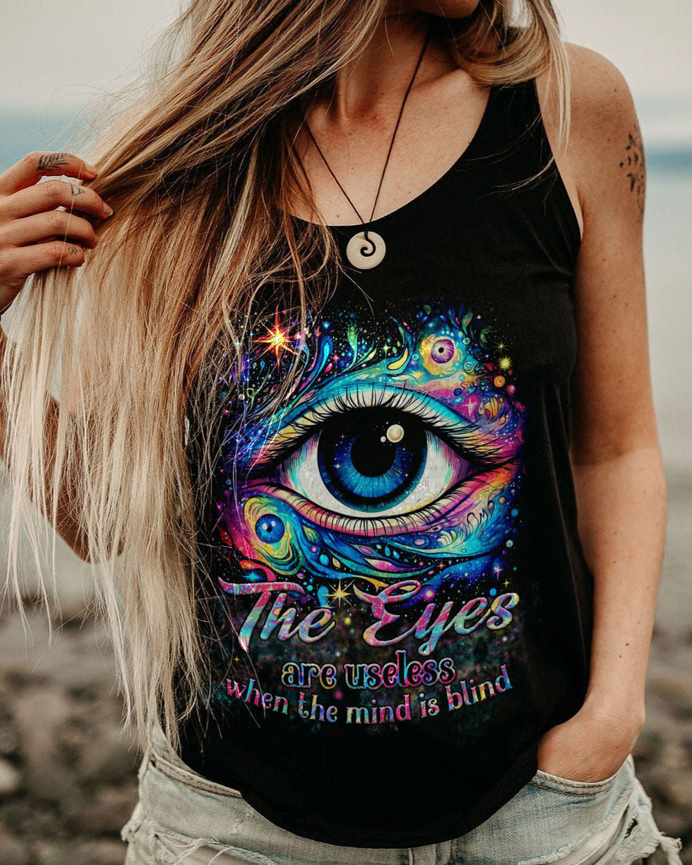 THE EYES ARE USELESS WHEN THE MIND IS BLIND ALL OVER PRINT - TYTM0905231