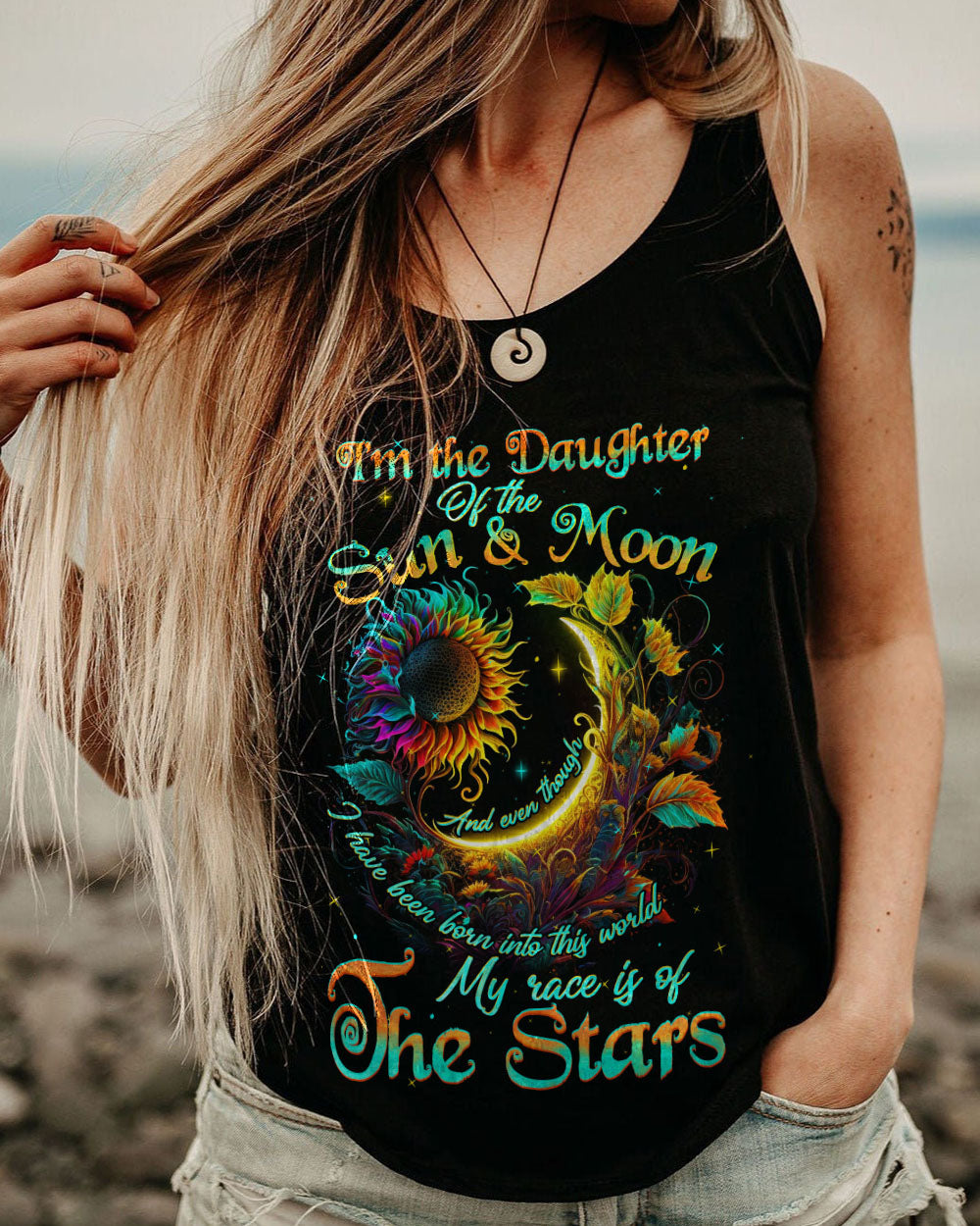 I AM THE DAUGHTER OF THE SUN AND MOON SUNFLOWER ALL OVER PRINT - TLNZ2804231