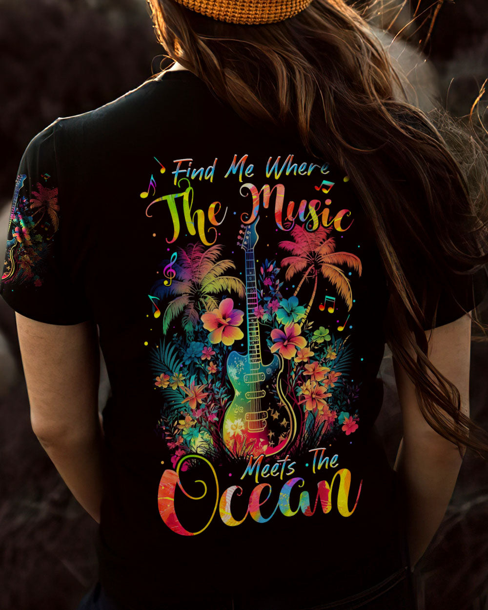 FIND ME WHERE THE MUSIC MEETS THE OCEAN GUITAR ALL OVER PRINT - TLTR2204231