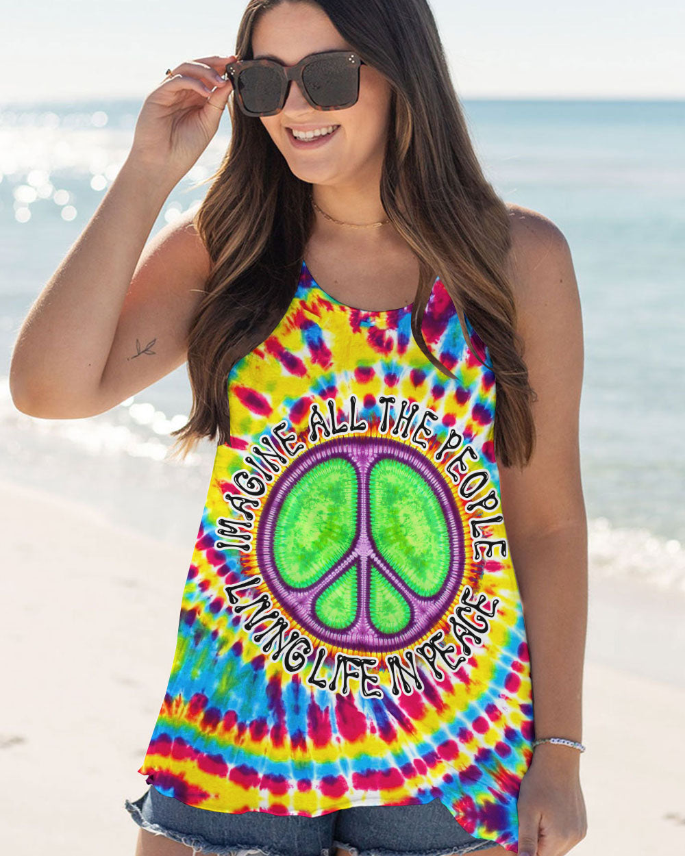 IMAGINE ALL THE PEOPLE LIVING LIFE IN PEACE TIE DYE ALL OVER PRINT - TYTD1305231
