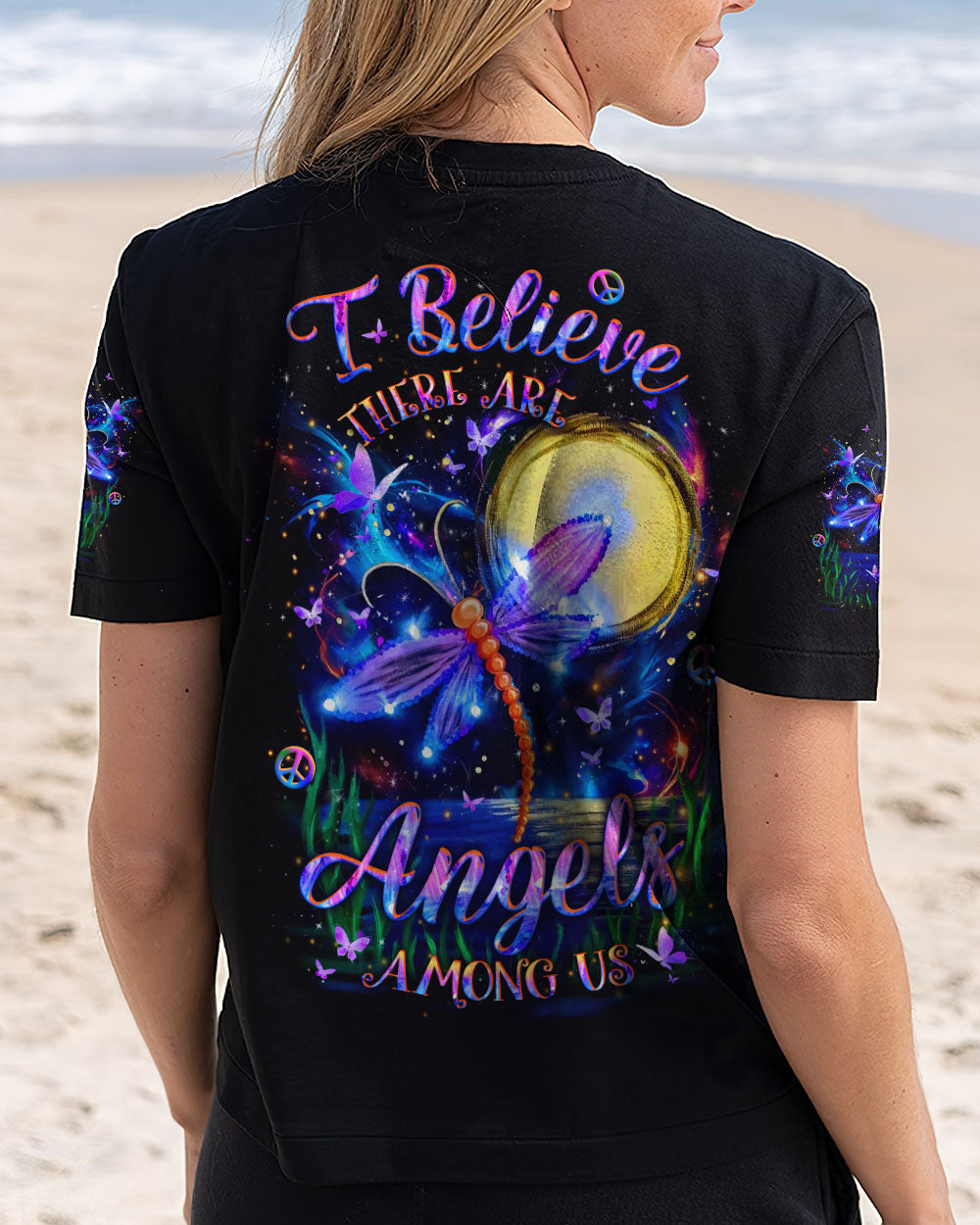 I BELIEVE THERE ARE ANGELS AMONG US DRAGONFLY ALL OVER PRINT - YHLT0612242