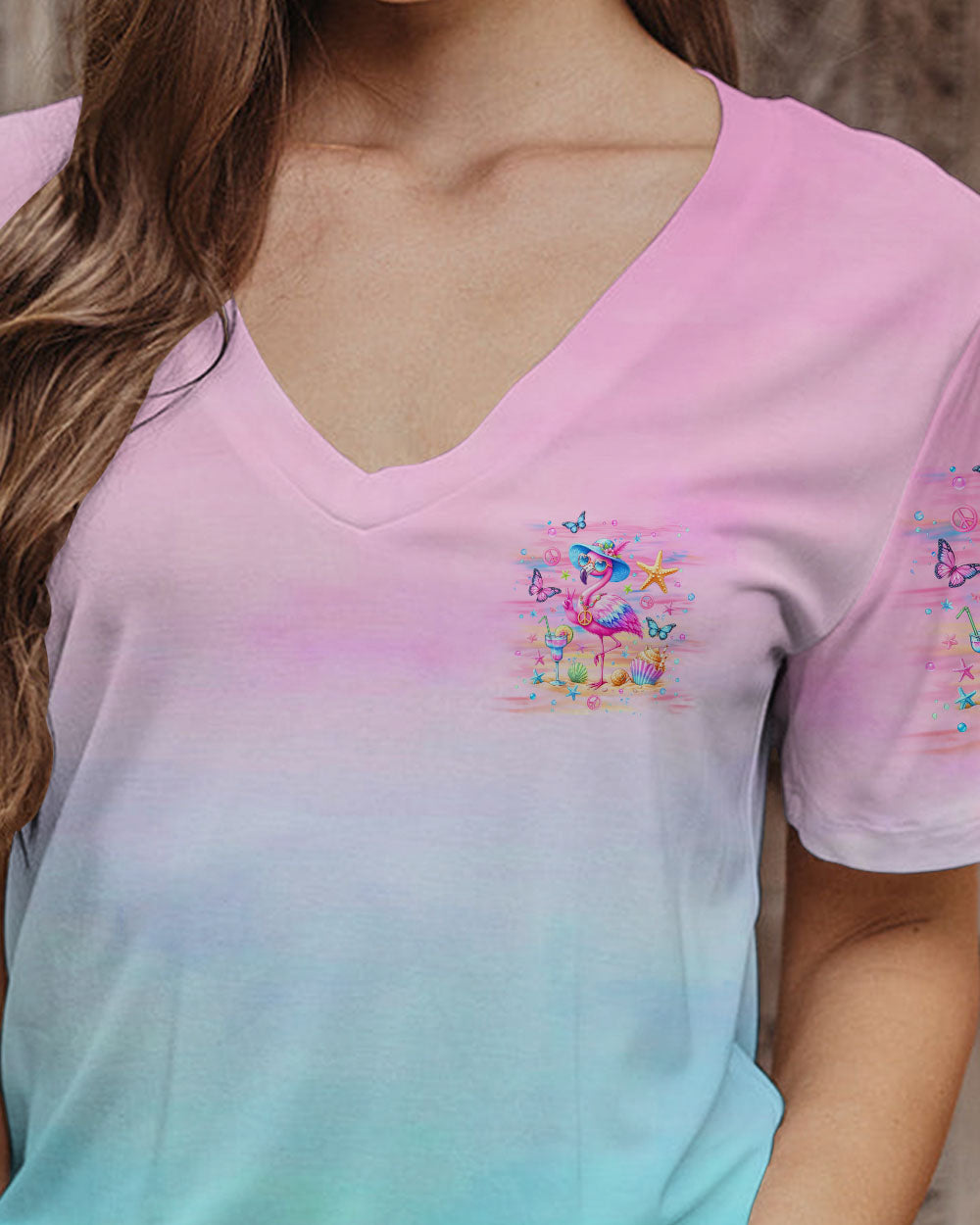 DON'T WORRY BE HIPPIE FLAMINGO ALL OVER PRINT - YHLT2405244