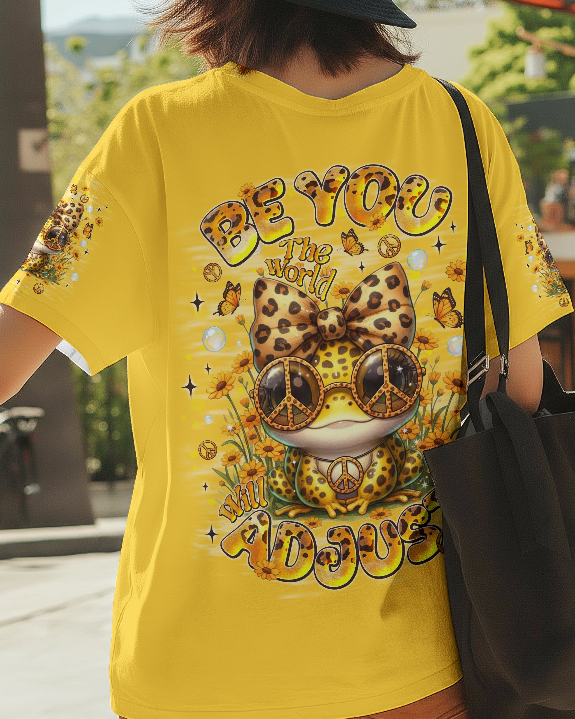 BE YOU THE WORLD WILL ADJUST LEOPARD FROG ALL OVER PRINT - TLNT1301261