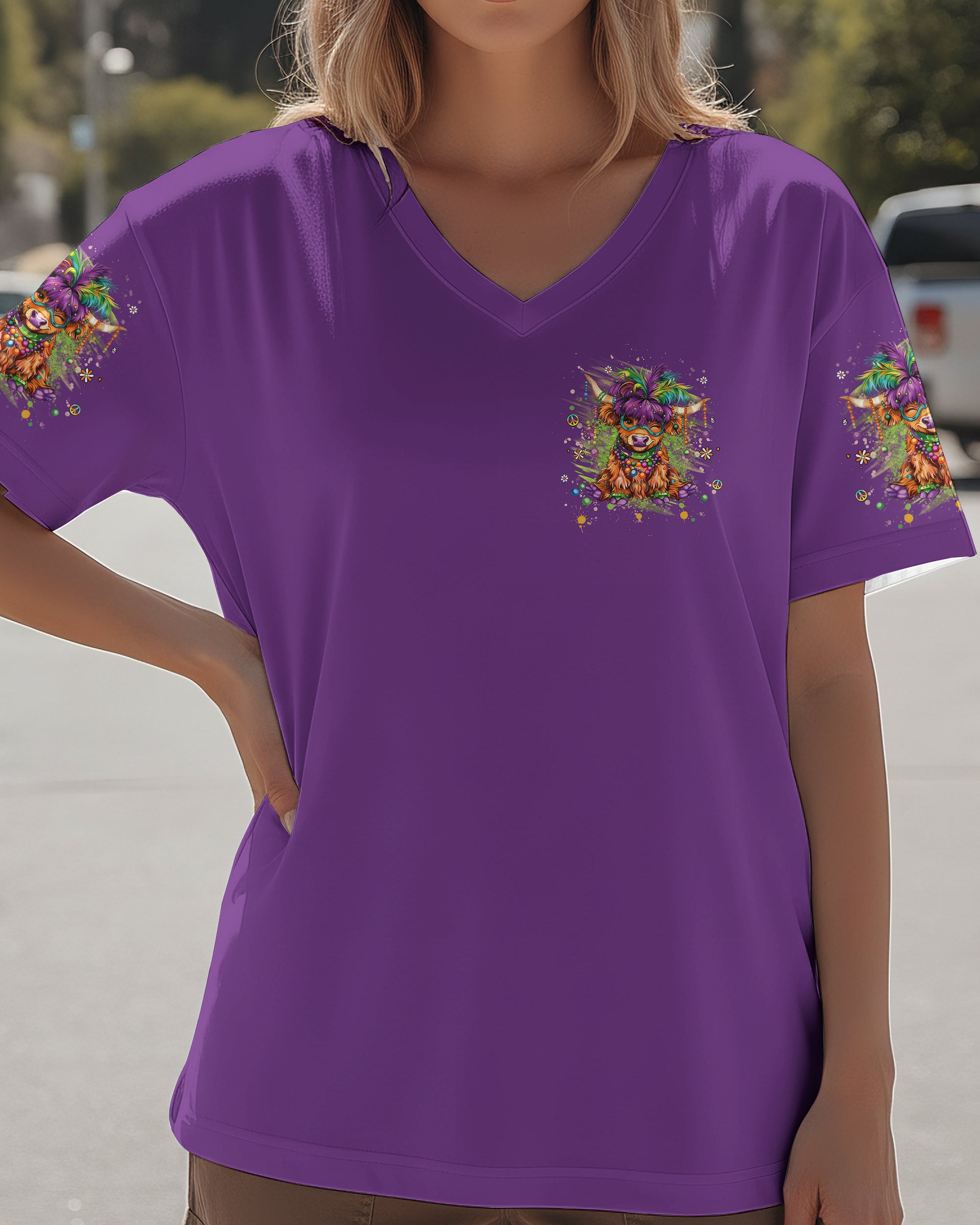 I HAVE AN ATTITUDE MARDI GRASS COW ALL OVER PRINT - YHHG0801262