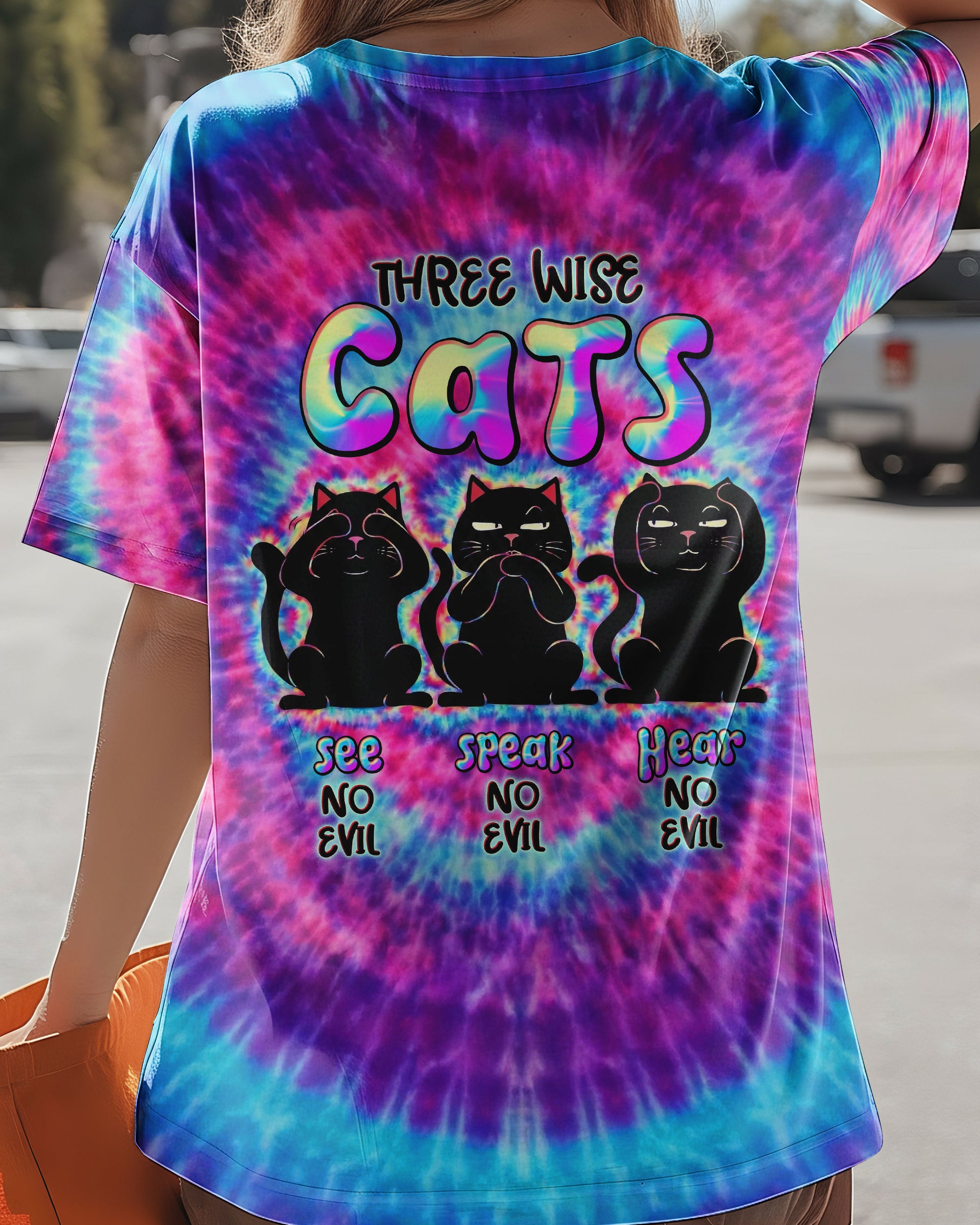 THREE WISE CATS SWIRL ALL OVER PRINT  - TLNT2301261