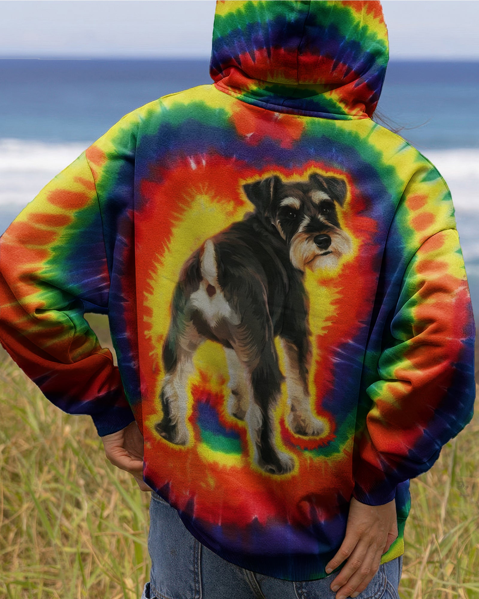 MINIATURE SCHNAUZER DOG COLORFUL SWIRL ALL OVER PRINT - TLTW1301261