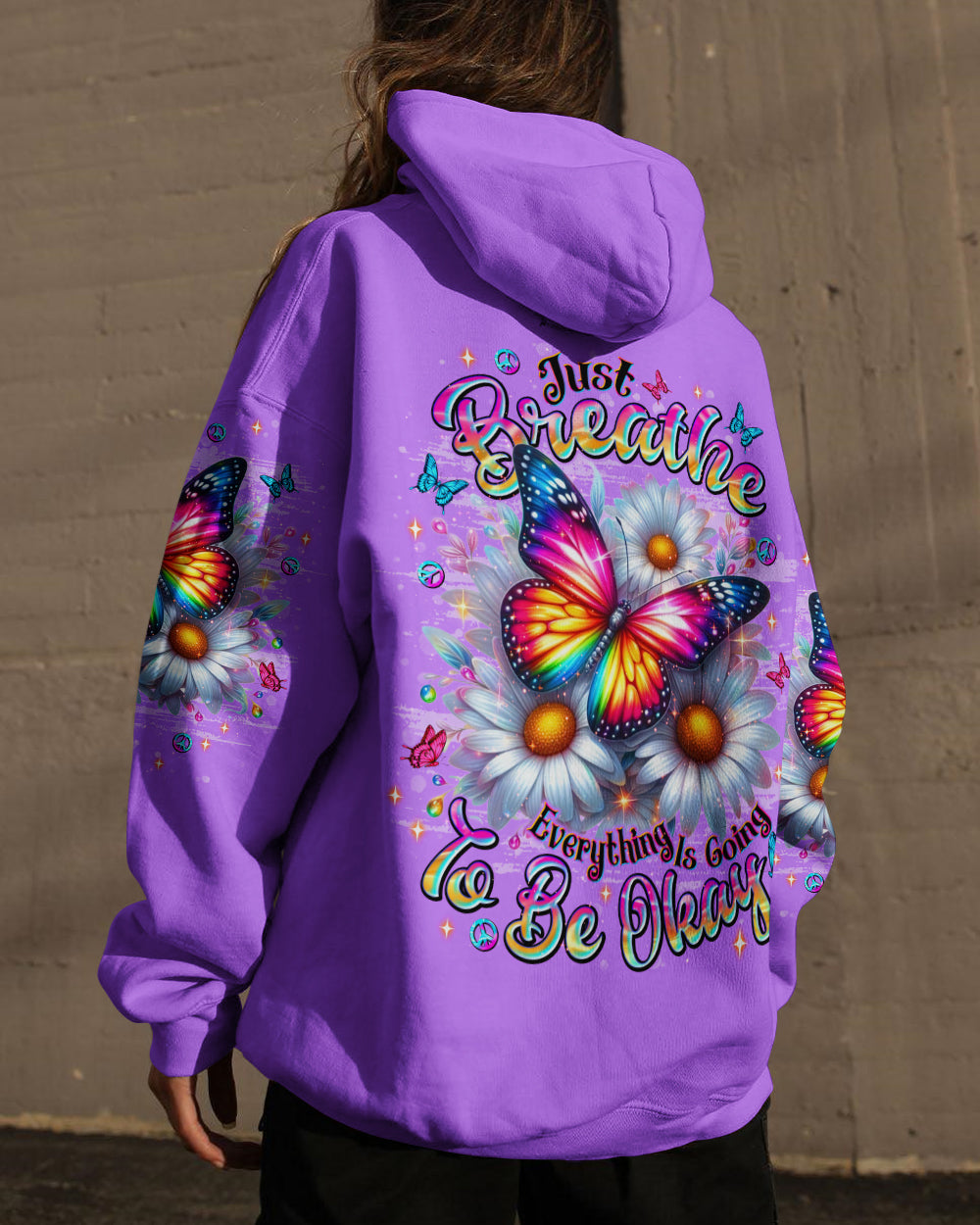 JUST BREATHE BUTTERFLY DAISIES ALL OVER PRINT - TLNT1312253