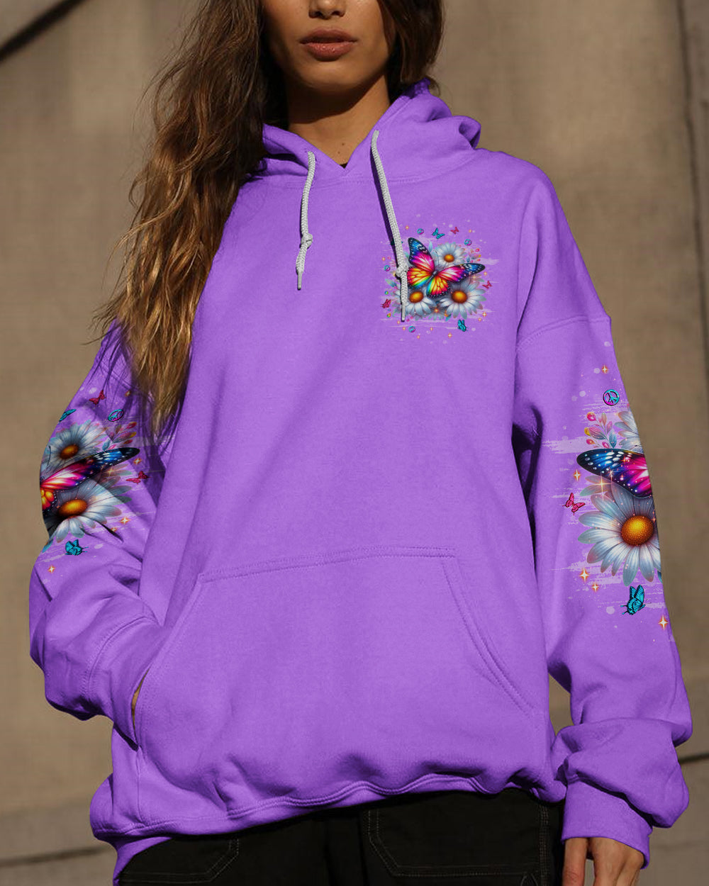 JUST BREATHE BUTTERFLY DAISIES ALL OVER PRINT - TLNT1312253