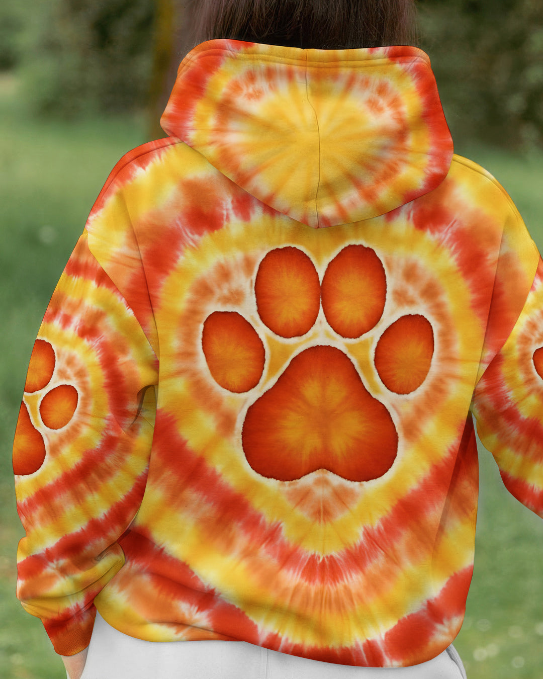 PAW PRINT ORANGE YELLOW ALL OVER PRINT - TYQY2212252