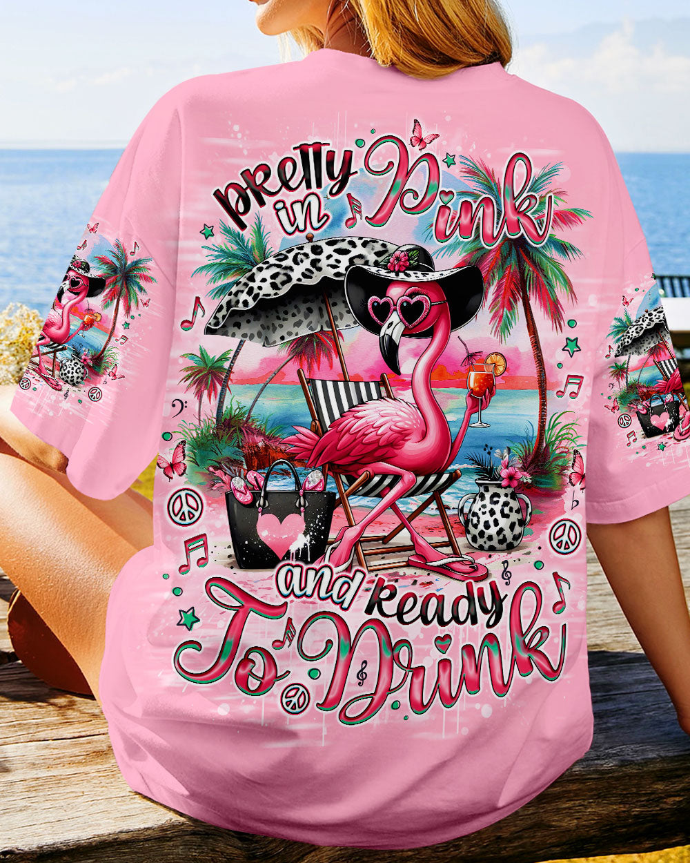 PRETTY IN PINK FLAMINGO LEOPARD ALL OVER PRINT - TLNO1904252