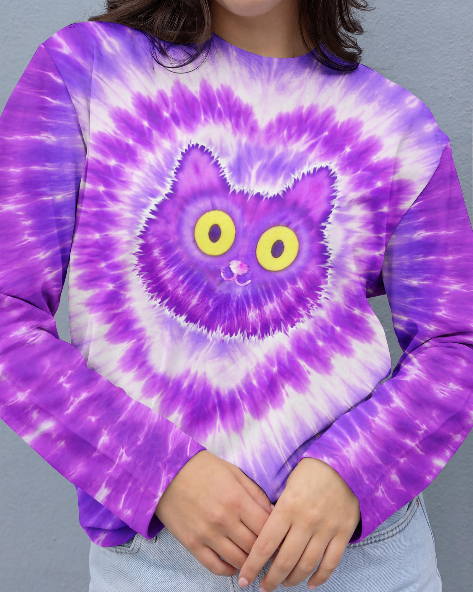 FUNNY CAT PURPLE SWIRL  ALL OVER PRINT - TLTW0801261