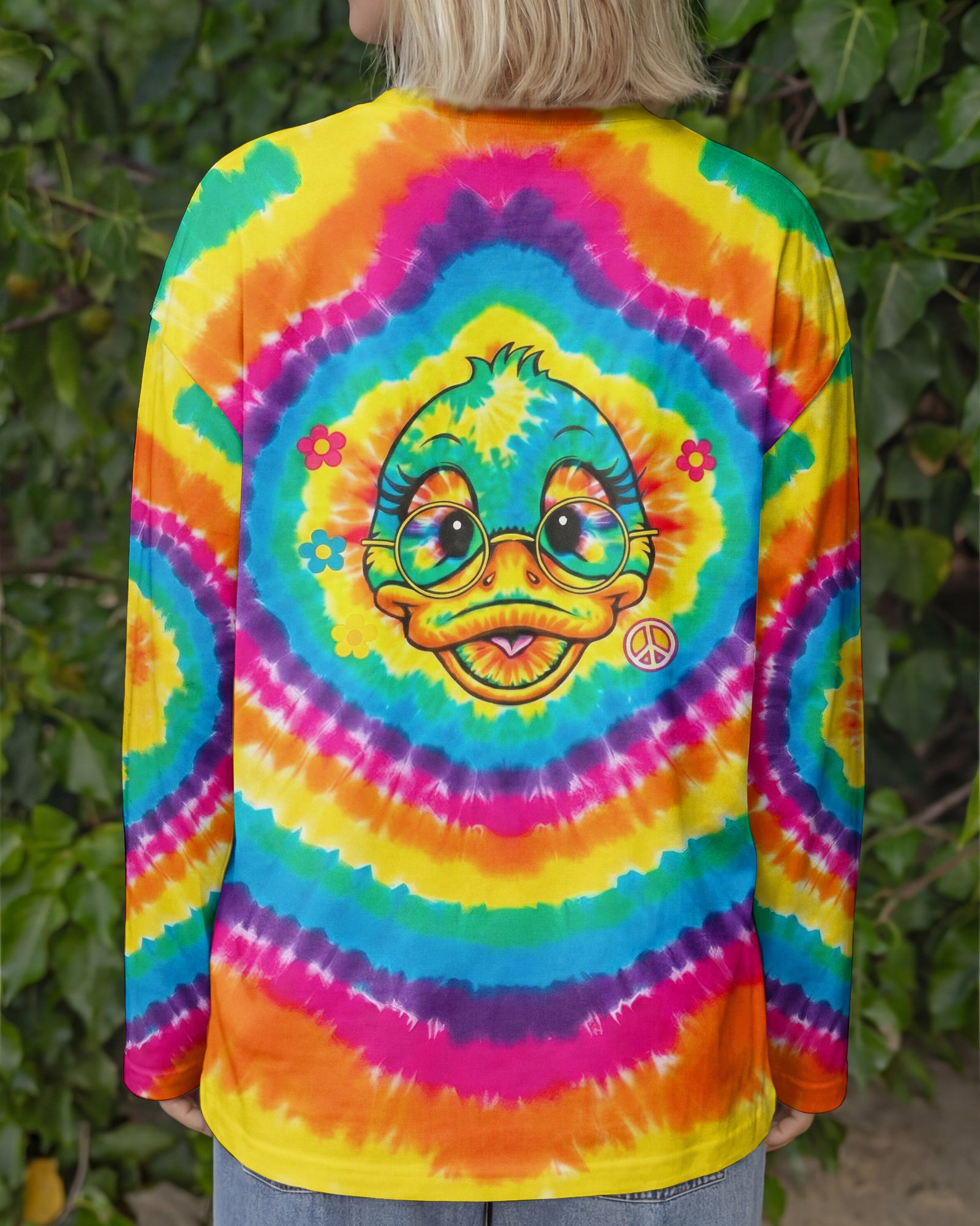 RAINBOW SWIRL FUNNY DUCK ALL OVER PRINT - YHHG2201262