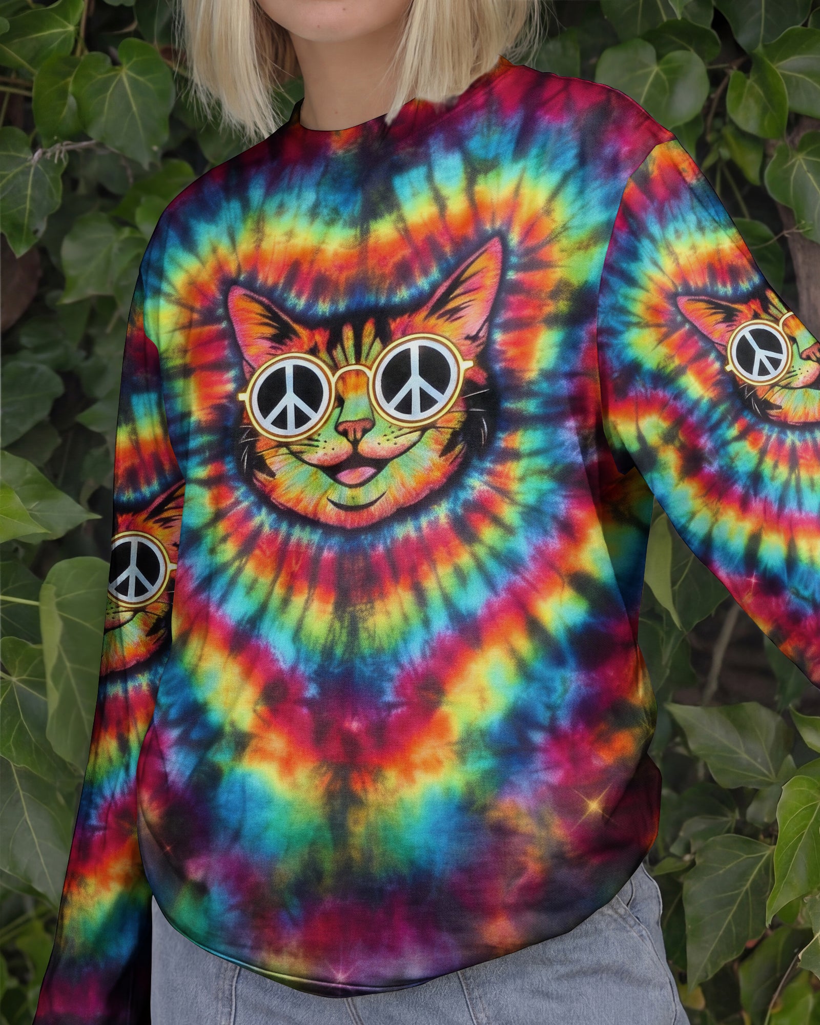 PSYCHEDELIC PEACE CAT ALL OVER PRINT - YHLN1901262