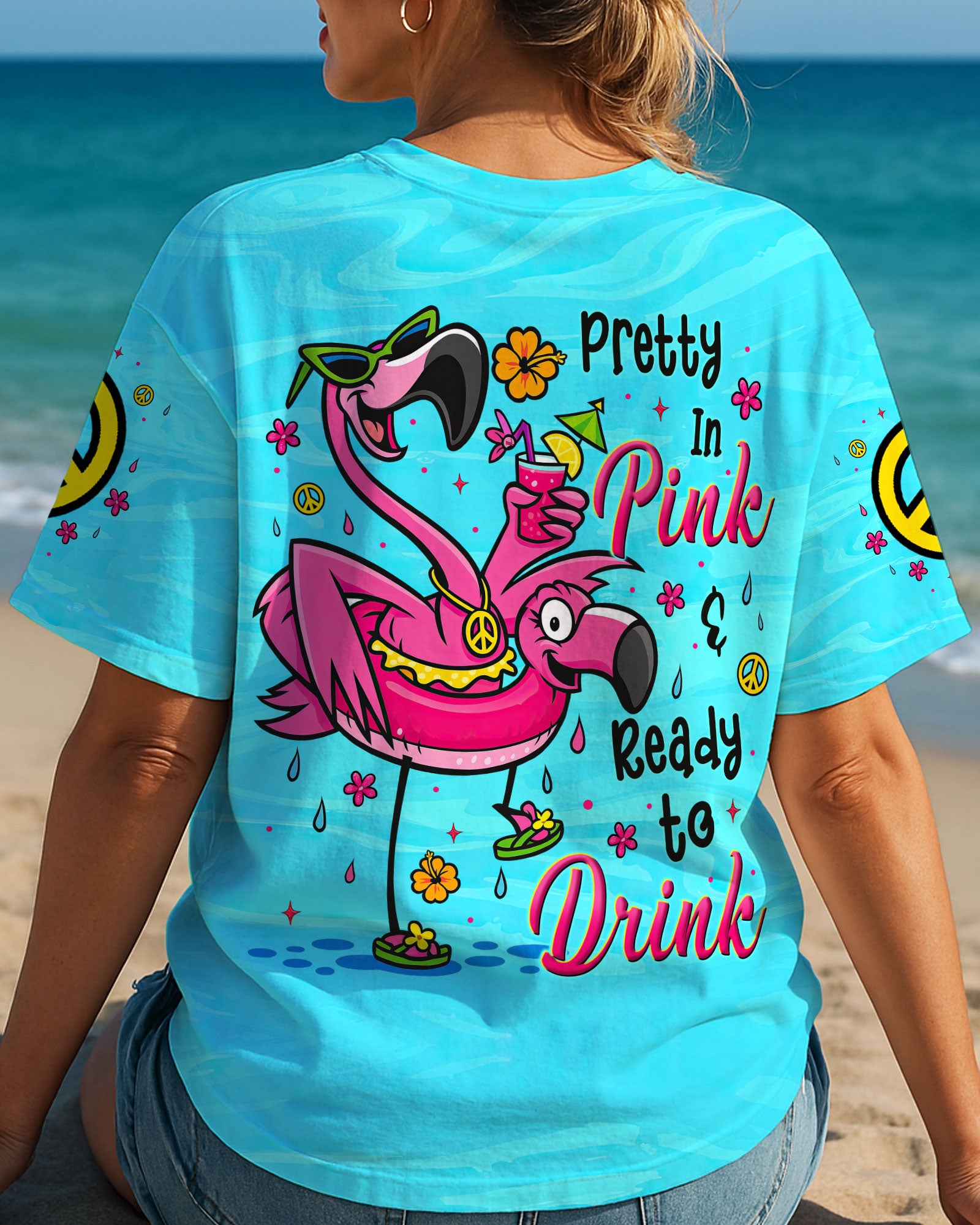 PRETTY IN PINK FLAMINGO ALL OVER PRINT - TYTM0505252