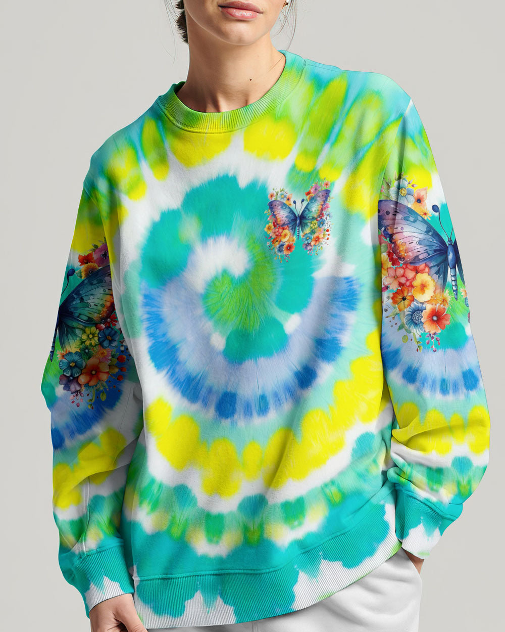 JUST BELIEVE BUTTERFLY TIE DYE ALL OVER PRINT - TYHI3105241