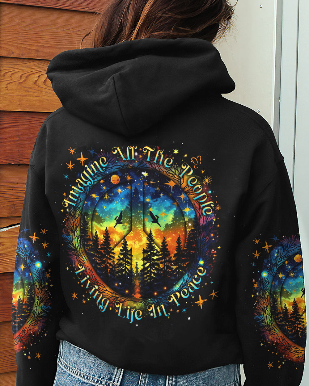 IMAGINE ALL THE PEOPLE LIVING LIFE IN PEACE FOREST COLORFUL ALL OVER PRINT - TLNT1205231