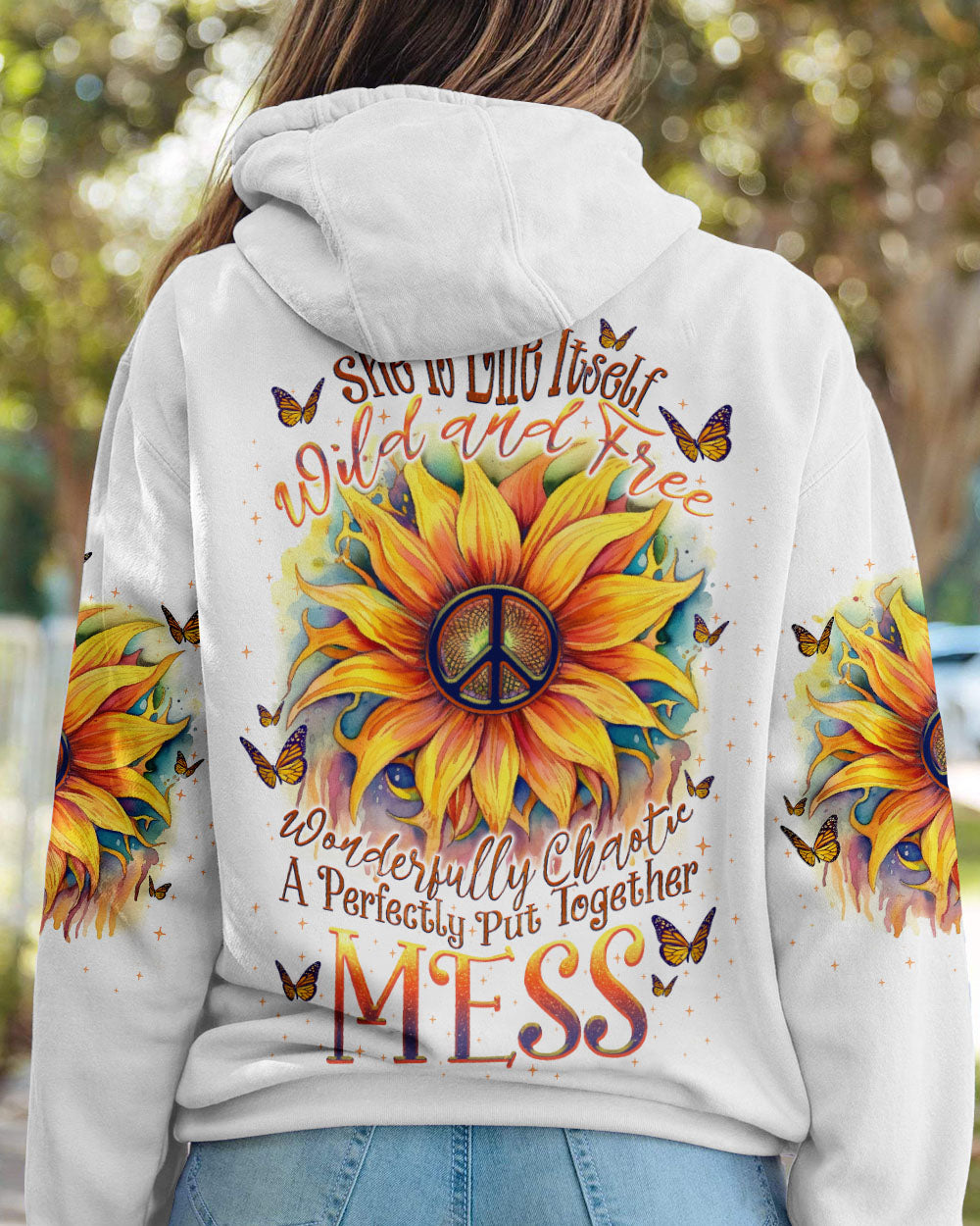 SHE IS LIFE ITSELF SUNFLOWER ALL OVER PRINT - TLNO1505231
