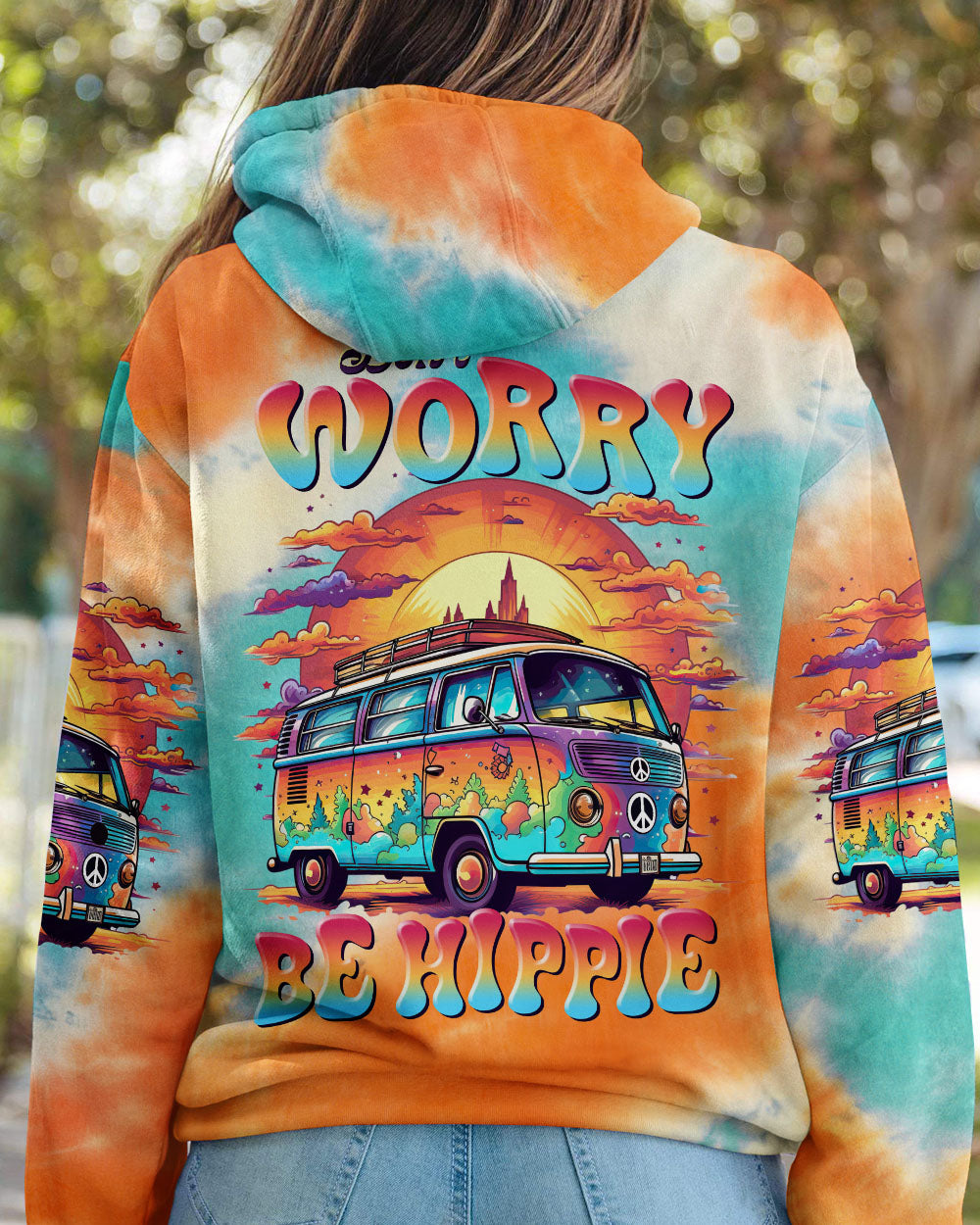 DON'T WORRY BE HIPPIE TIE DYE ALL OVER PRINT - TLTR2205232