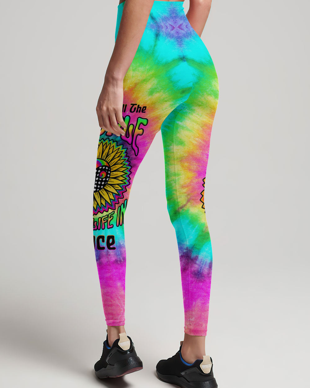 IMAGINE ALL THE PEOPLE LIVING LIFE IN PEACE TIE DYE SUNFLOWER ALL OVER PRINT - TLTW0405231