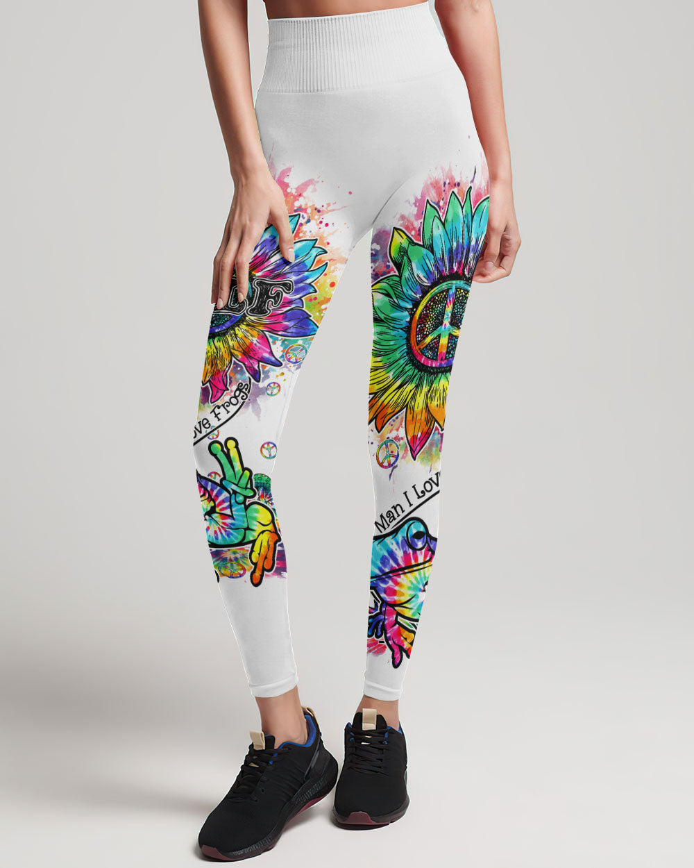 I LOVE FROGS SUNFLOWER TIE DYE ALL OVER PRINT - TY2402238