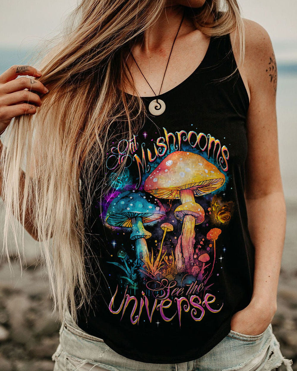 EAT MUSHROOMS SEE THE UNIVERSE ALL OVER PRINT - TY0304234