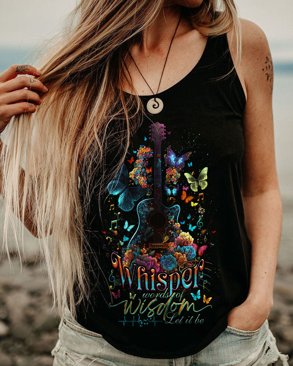 WHISPER WORDS OF WISDOM GUITAR BUTTERFLY ALL OVER PRINT - TLNO0505231
