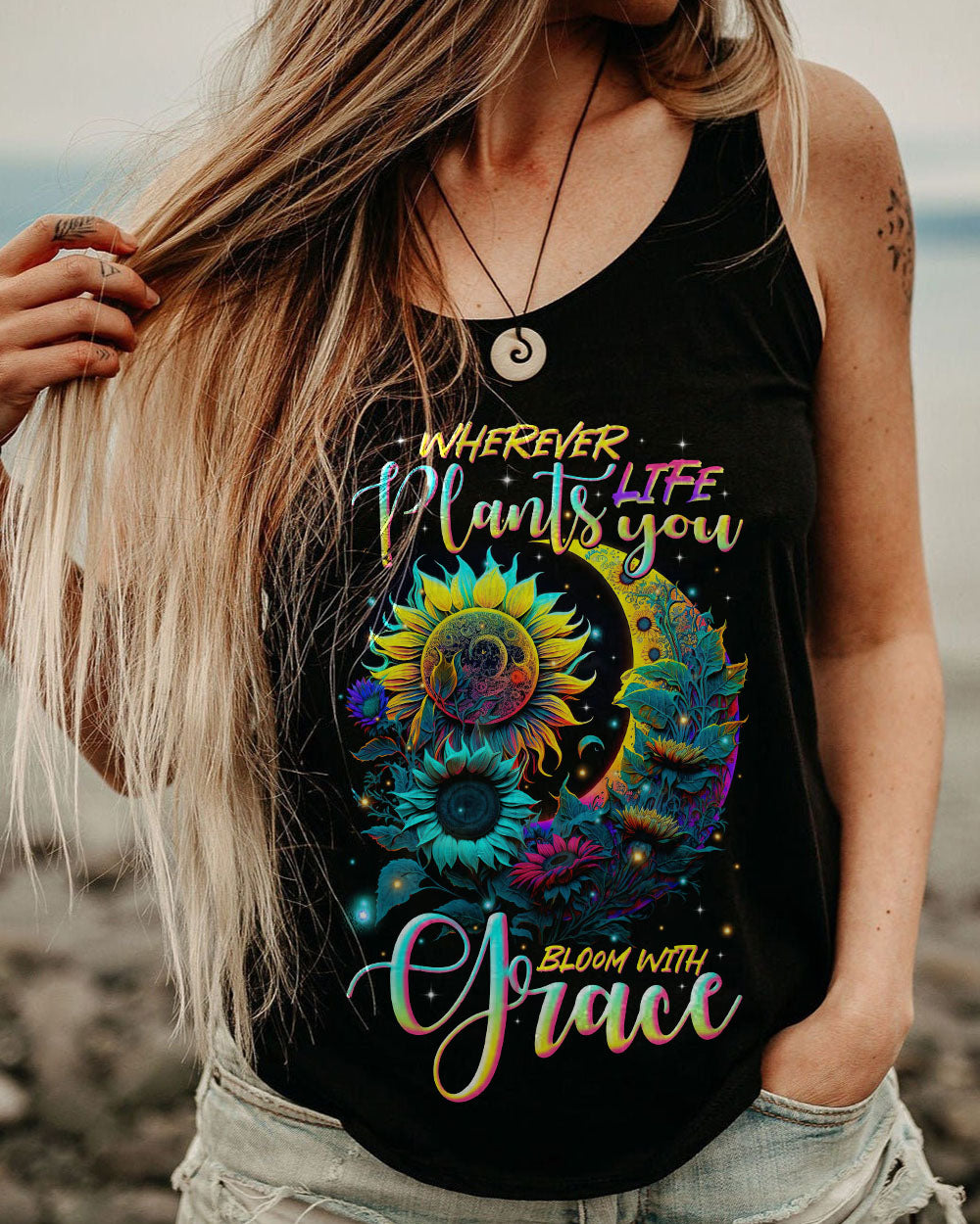BLOOM WITH GRACE SUNFLOWER ALL OVER PRINT - TLTR2704233