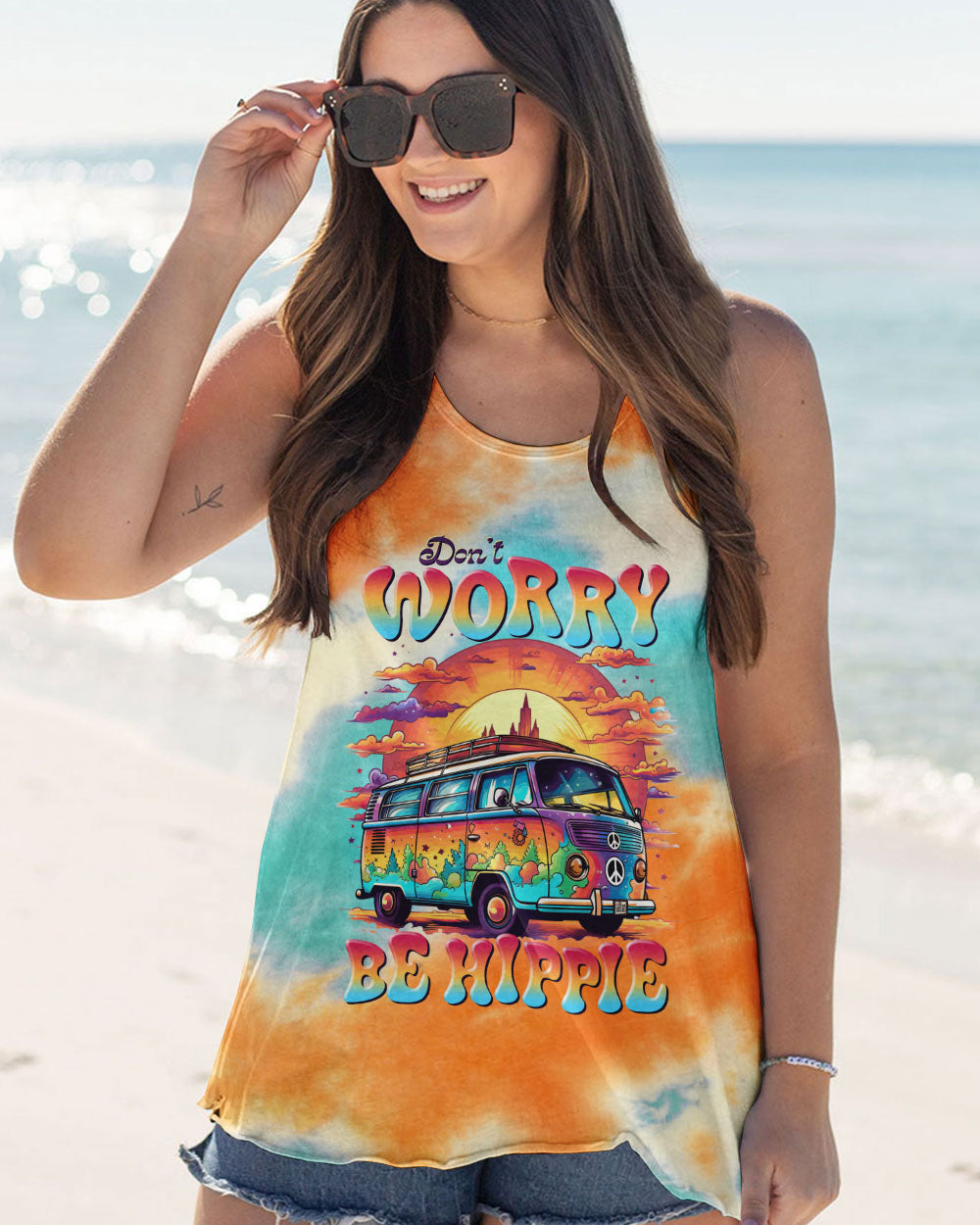 DON'T WORRY BE HIPPIE TIE DYE ALL OVER PRINT - TLTR2205232