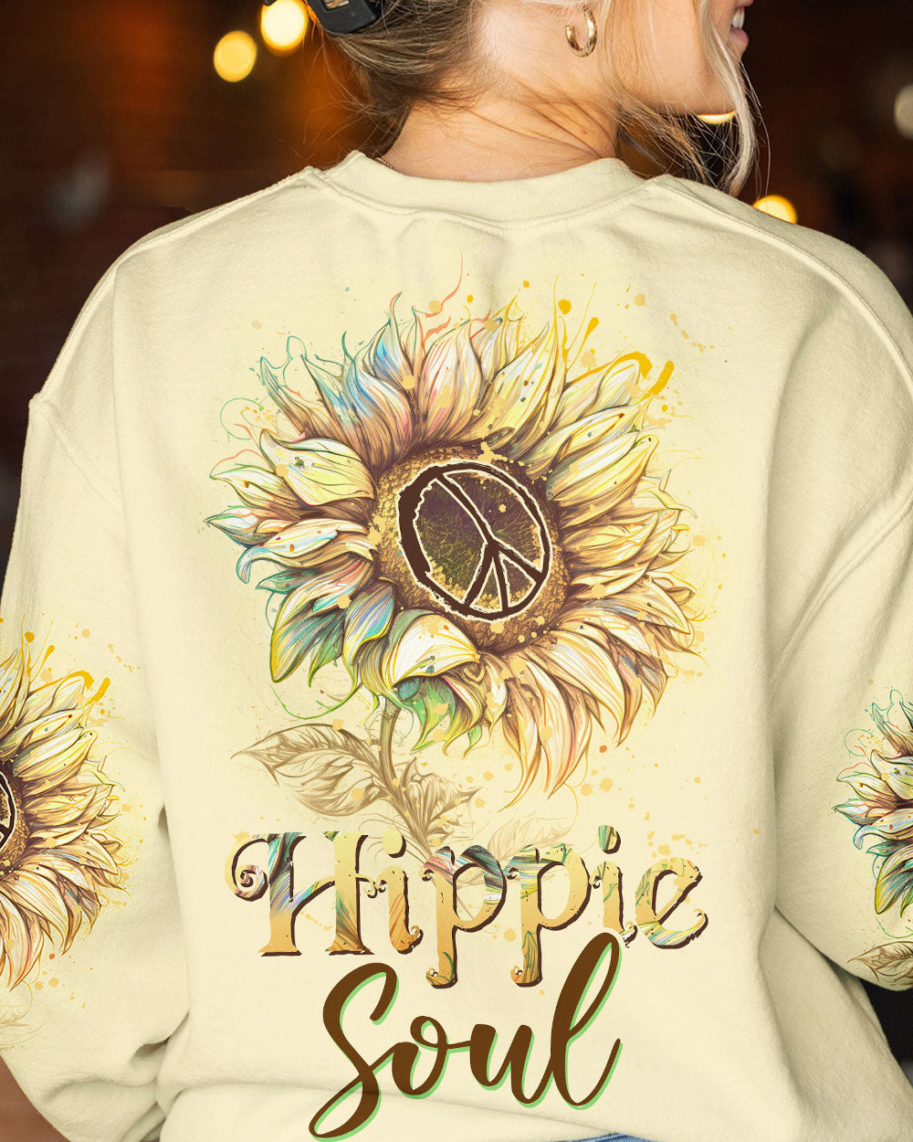 HIPPIE SOUL DRAWING SUNFLOWER ALL OVER PRINT - TLNZ1904231
