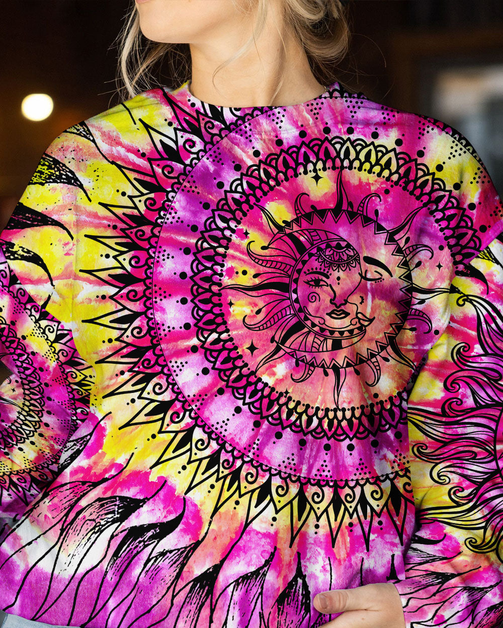 SUN AND MOON TIE DYE ALL OVER PRINT - TY1404238