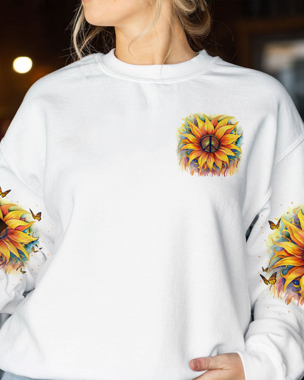 SHE IS LIFE ITSELF SUNFLOWER ALL OVER PRINT - TLNO1505231