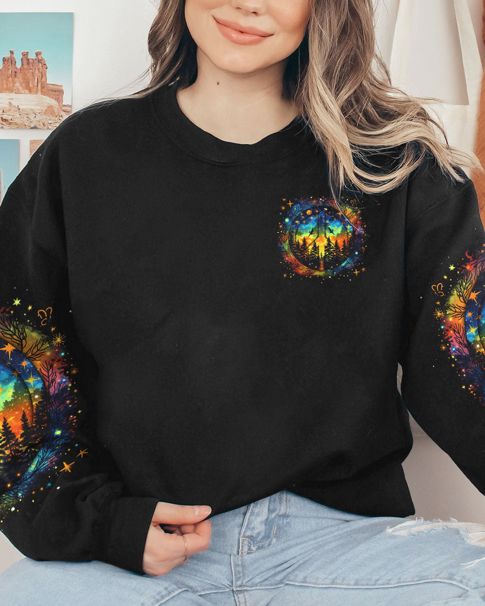 BUT WITHOUT THE DARK FOREST COLORFUL ALL OVER PRINT - TLNT2205232