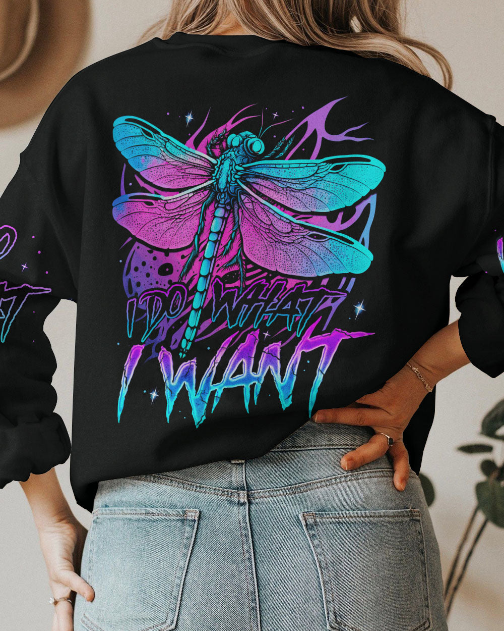 I DO WHAT I WANT DRAGONFLY ALL OVER PRINT - TY0304233