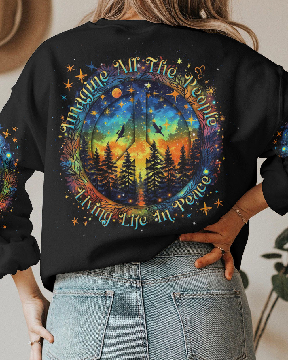 IMAGINE ALL THE PEOPLE LIVING LIFE IN PEACE FOREST COLORFUL ALL OVER PRINT - TLNT1205231