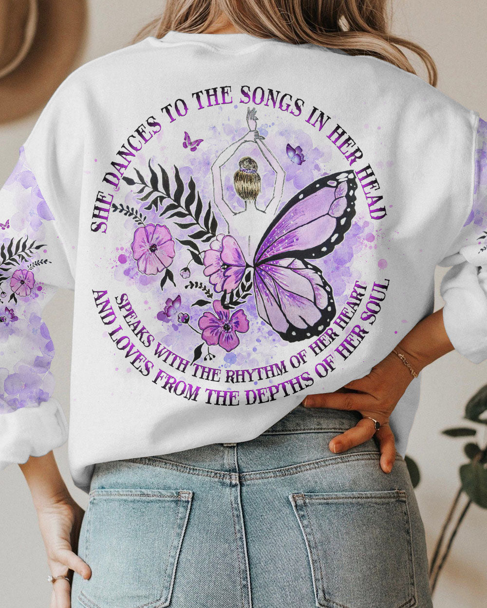 SHE DANCES TO THE SONGS IN HER HEAD ALL OVER PRINT - YHHG1005233