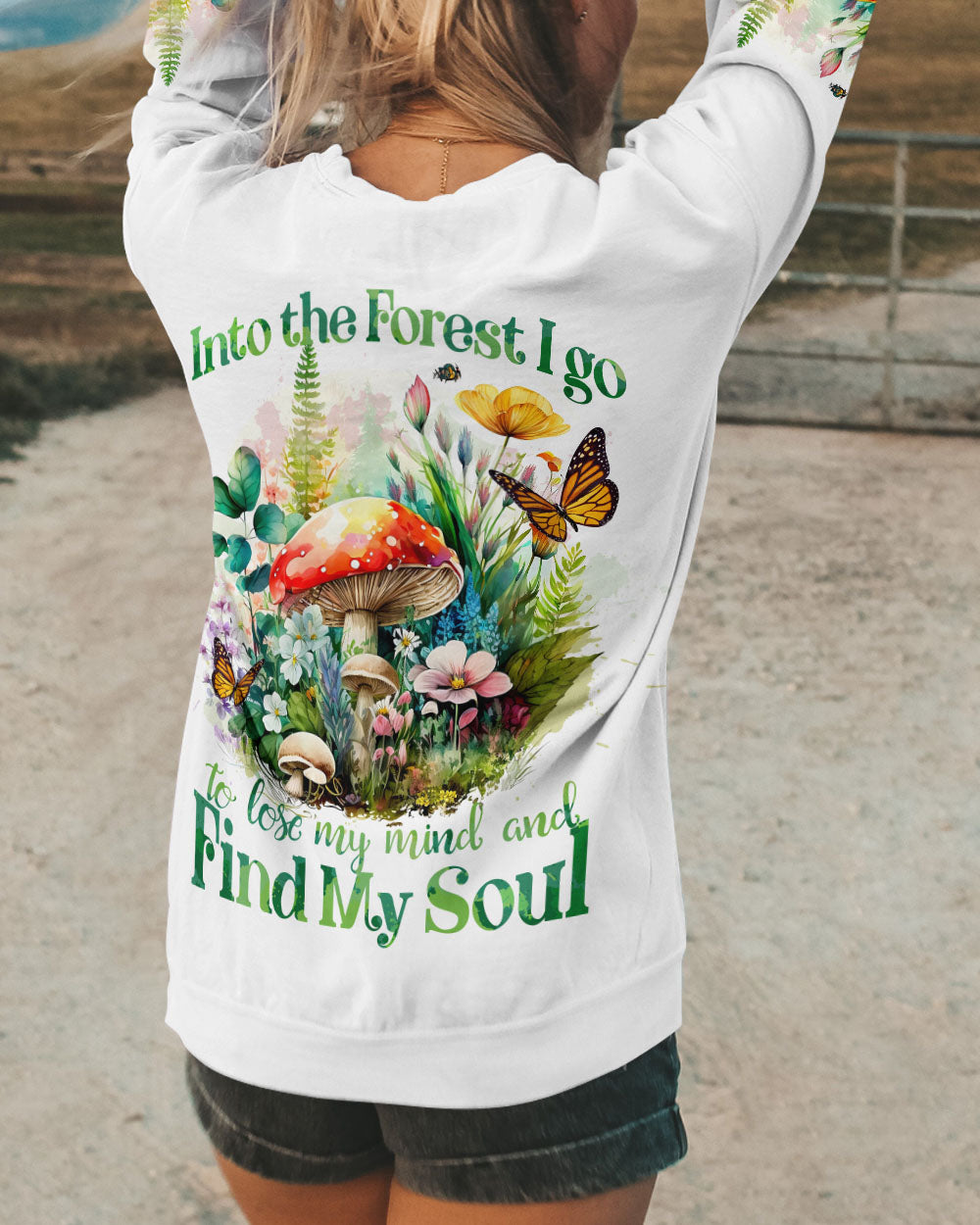 INTO THE FOREST MUSHROOMS ALL OVER PRINT - TYTD1004231