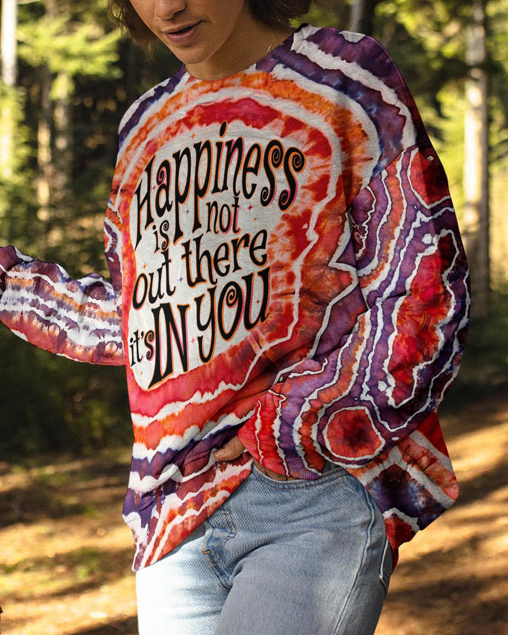 HAPPINESS IS IN YOU TIE DYE ALL OVER PRINT - TYTM1205232