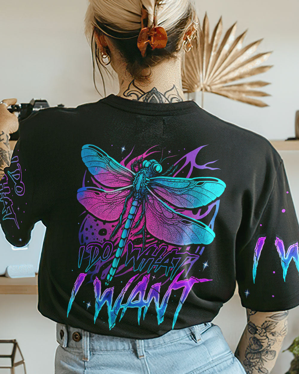 I DO WHAT I WANT DRAGONFLY ALL OVER PRINT - TY0304233