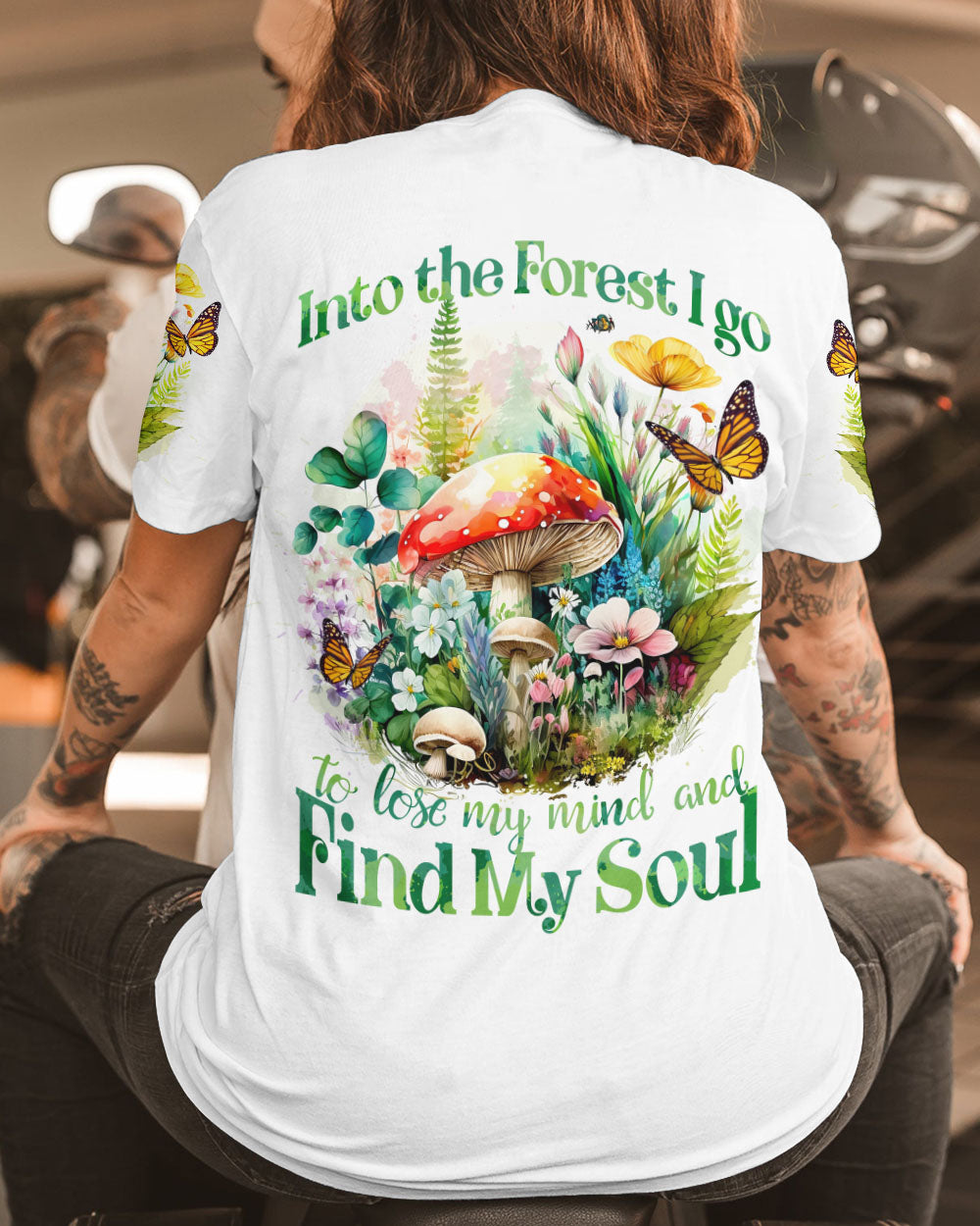 INTO THE FOREST MUSHROOMS ALL OVER PRINT - TYTD1004231
