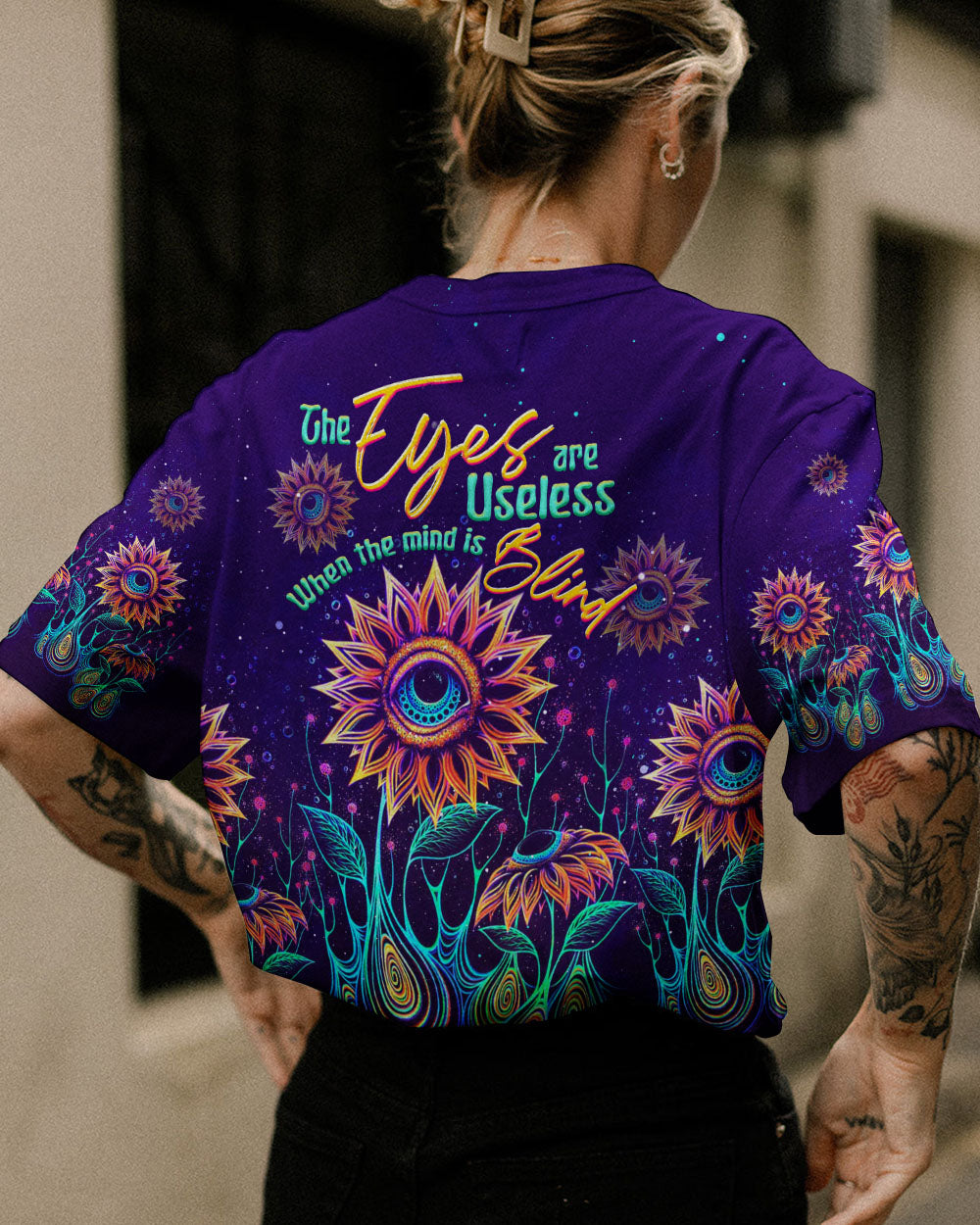 THE EYES ARE USELESS WHEN THE MIND IS BLIND ALL OVER PRINT - TLTW0405234