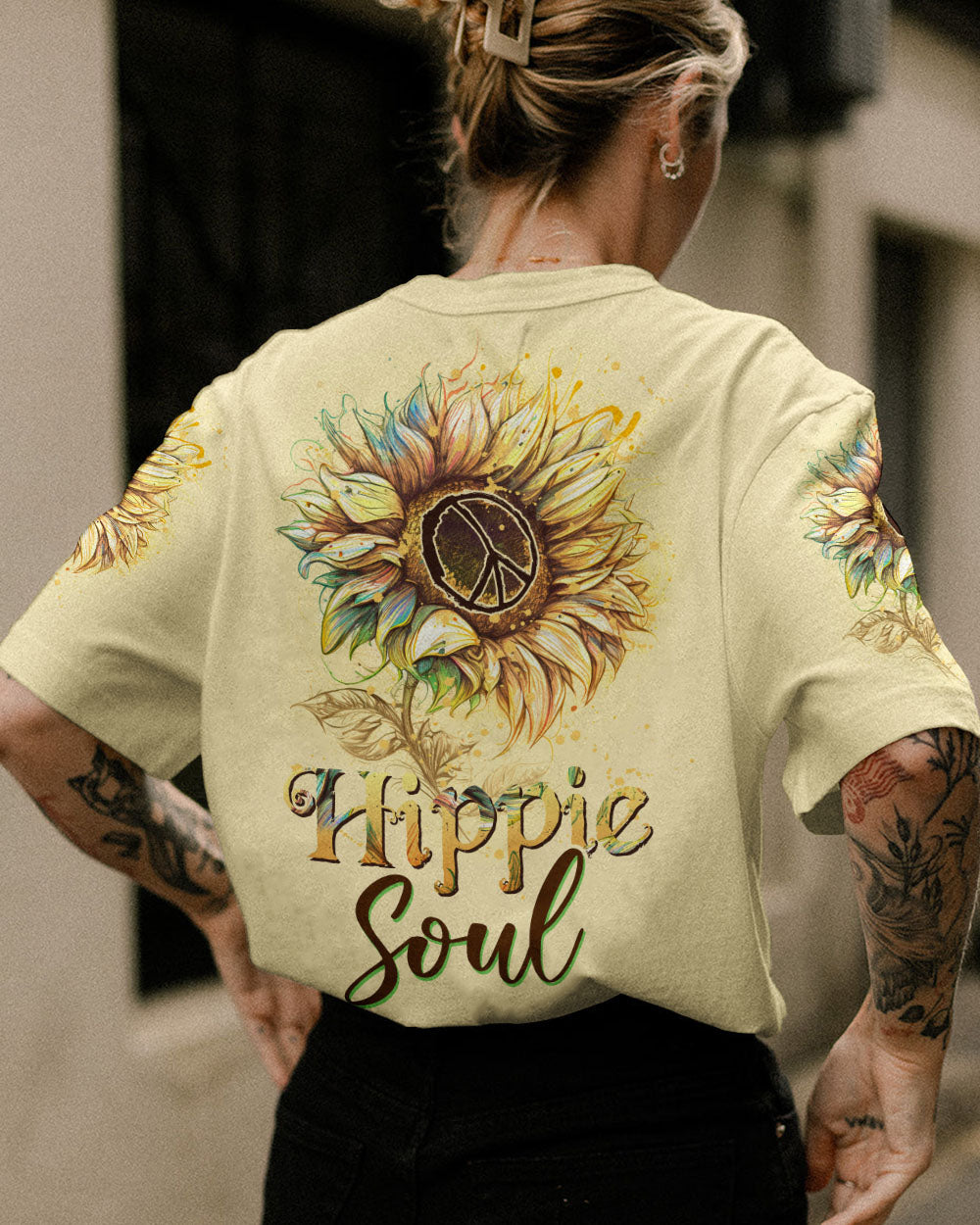 HIPPIE SOUL DRAWING SUNFLOWER ALL OVER PRINT - TLNZ1904231